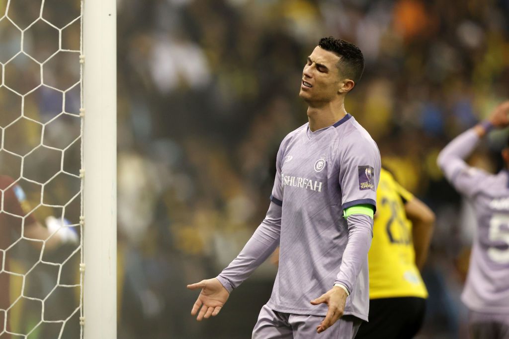 Cristiano Ronaldo in action for Al-Nassr vs Al-Ittihad