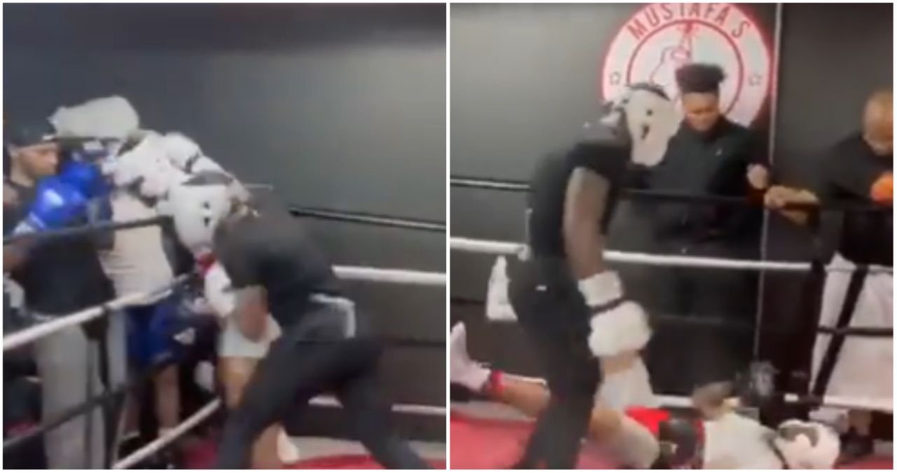 Terrifying sparring session goes viral pro boxers and boxing fans