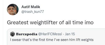 Messi lifting tweet