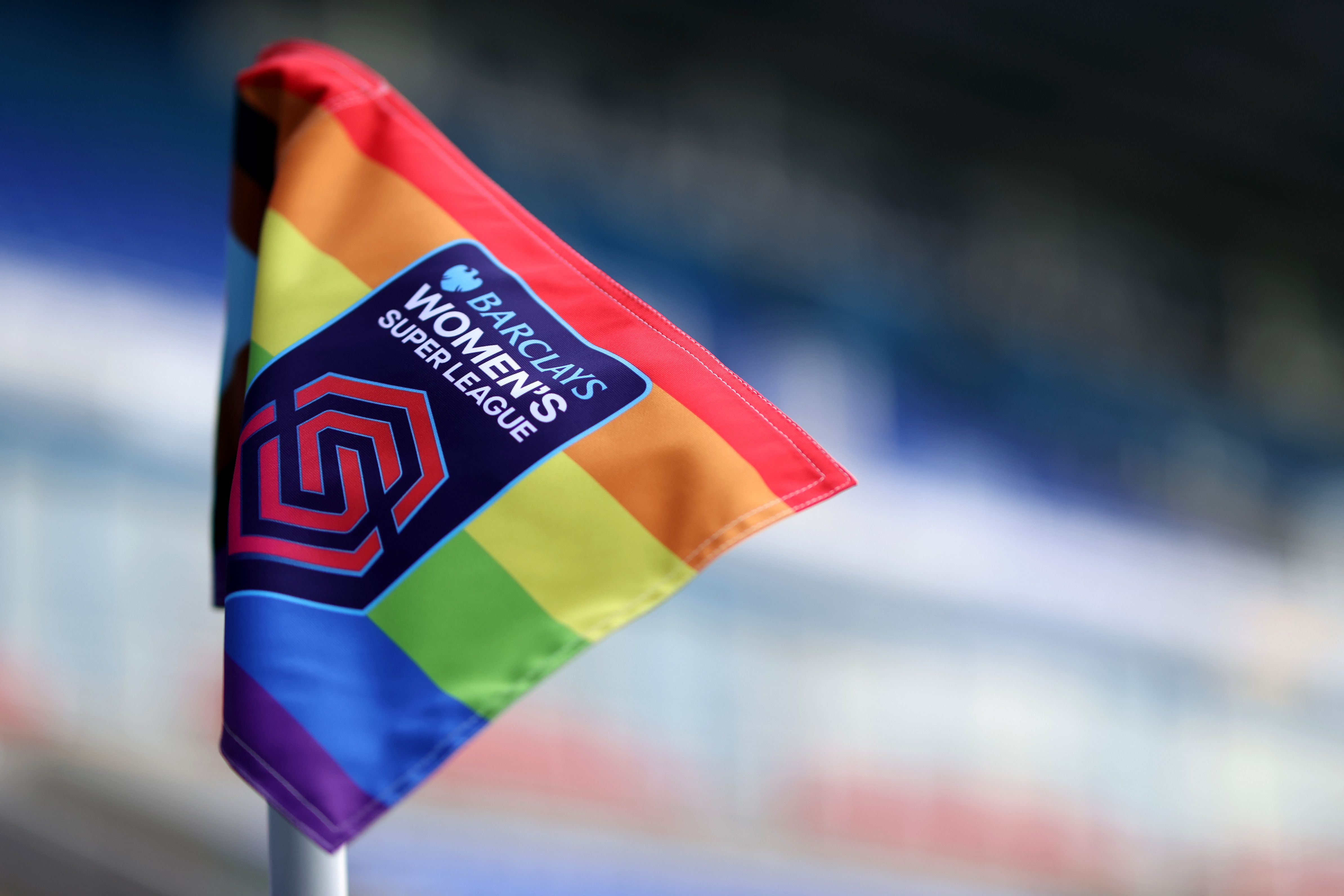 Rainbow flag for a Women's Super League match