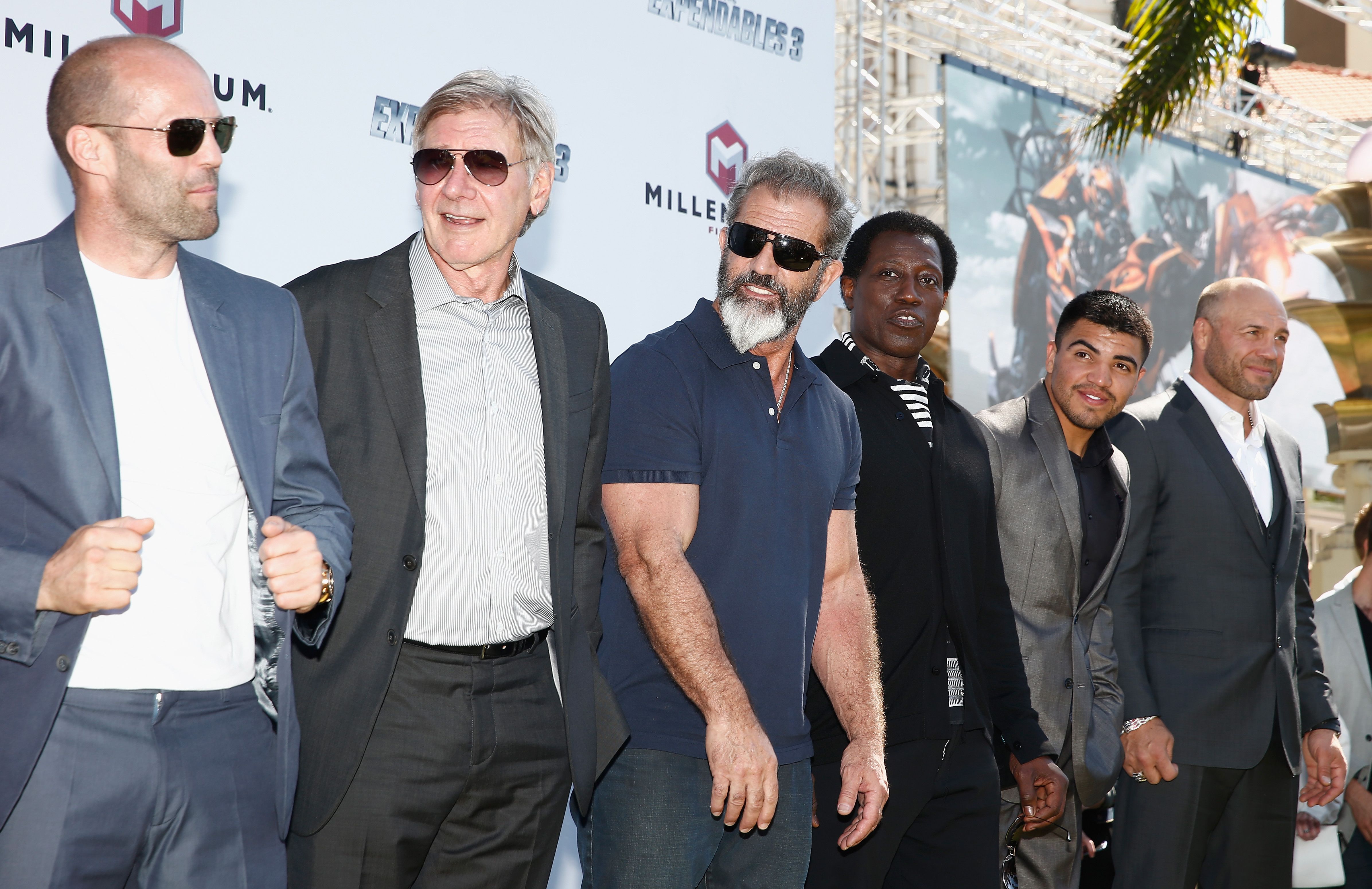 Jason Statham, Harrison Ford, Mel Gibson, Wesley Snipes, Victor Ortiz and Randy Couture