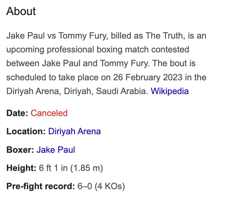 Google suggesting Jake Paul vs Tommy Fury is cancelled once again