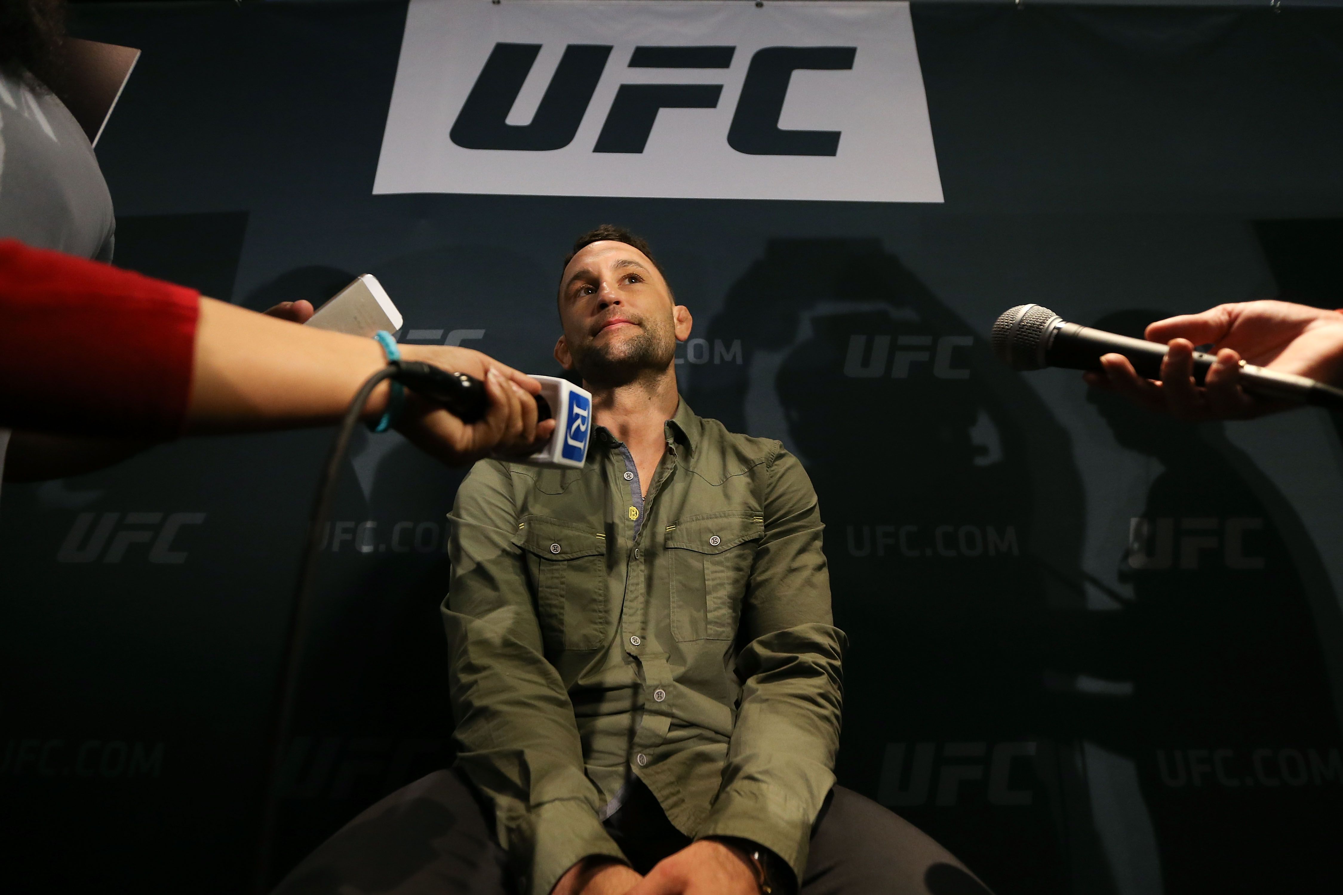 Frankie Edgar addresses the media during UFC 205 Ultimate Media Day
