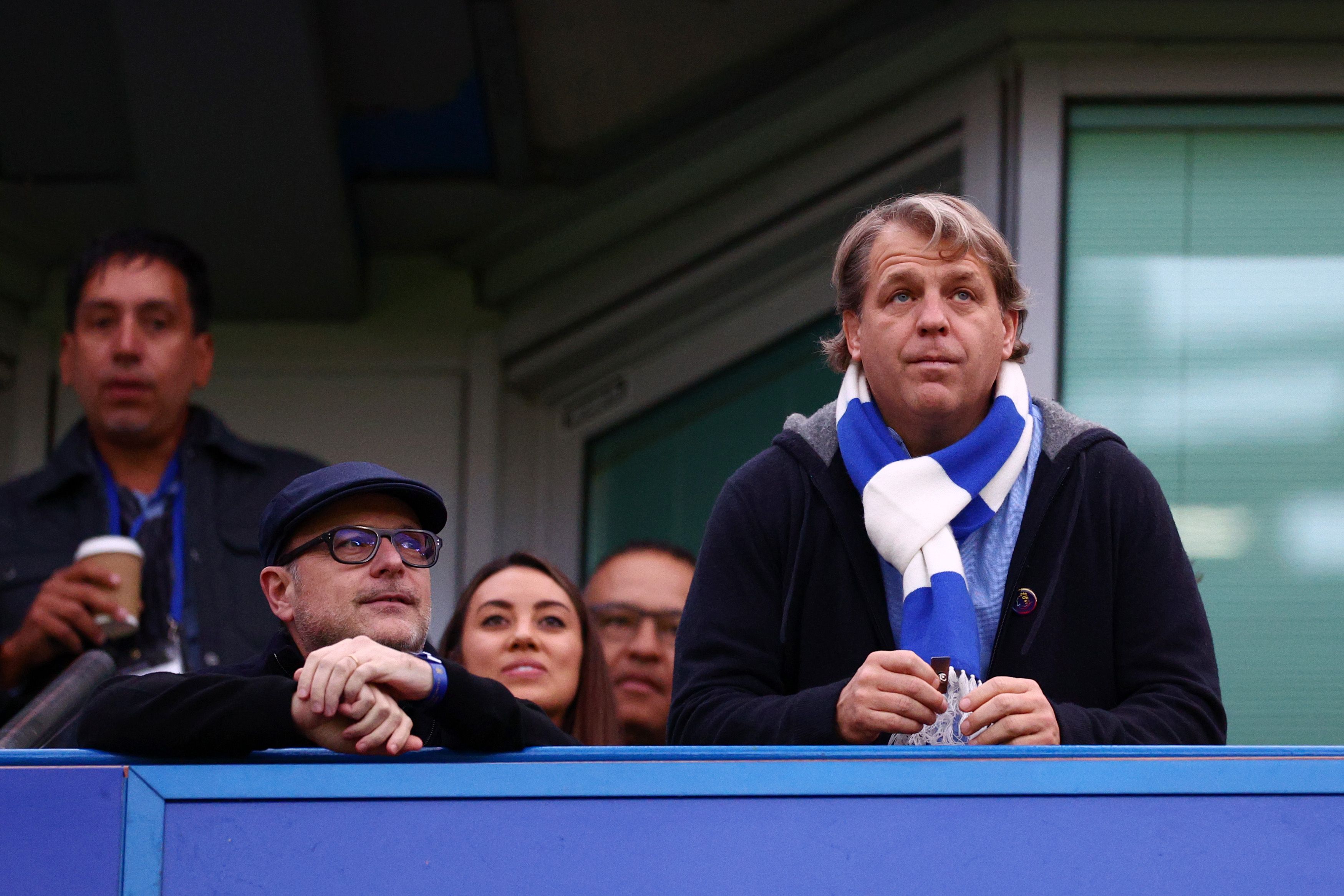 Chelsea owner Todd Boehly looks on