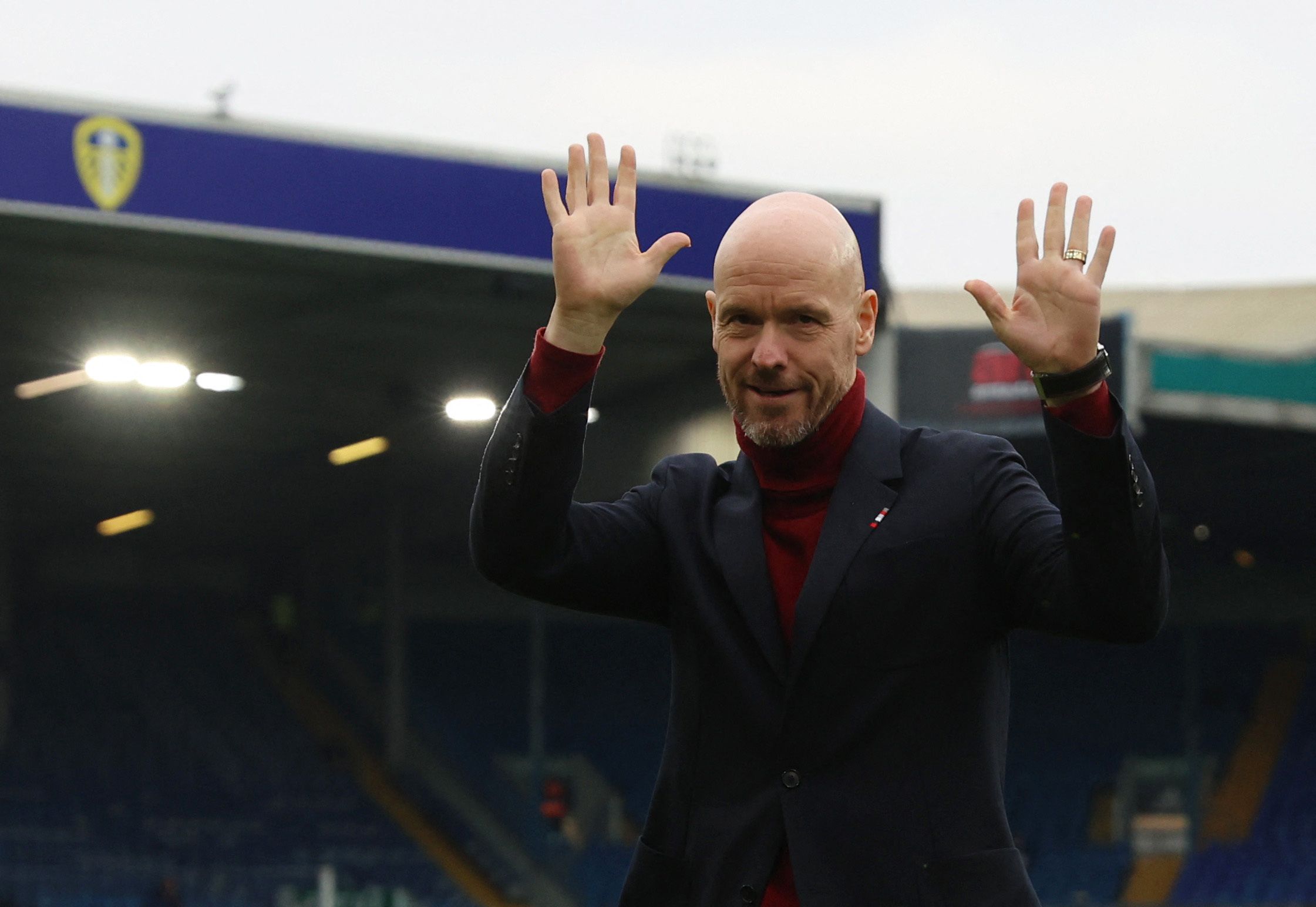 Manchester United manager Erik ten Hag in good mood before match