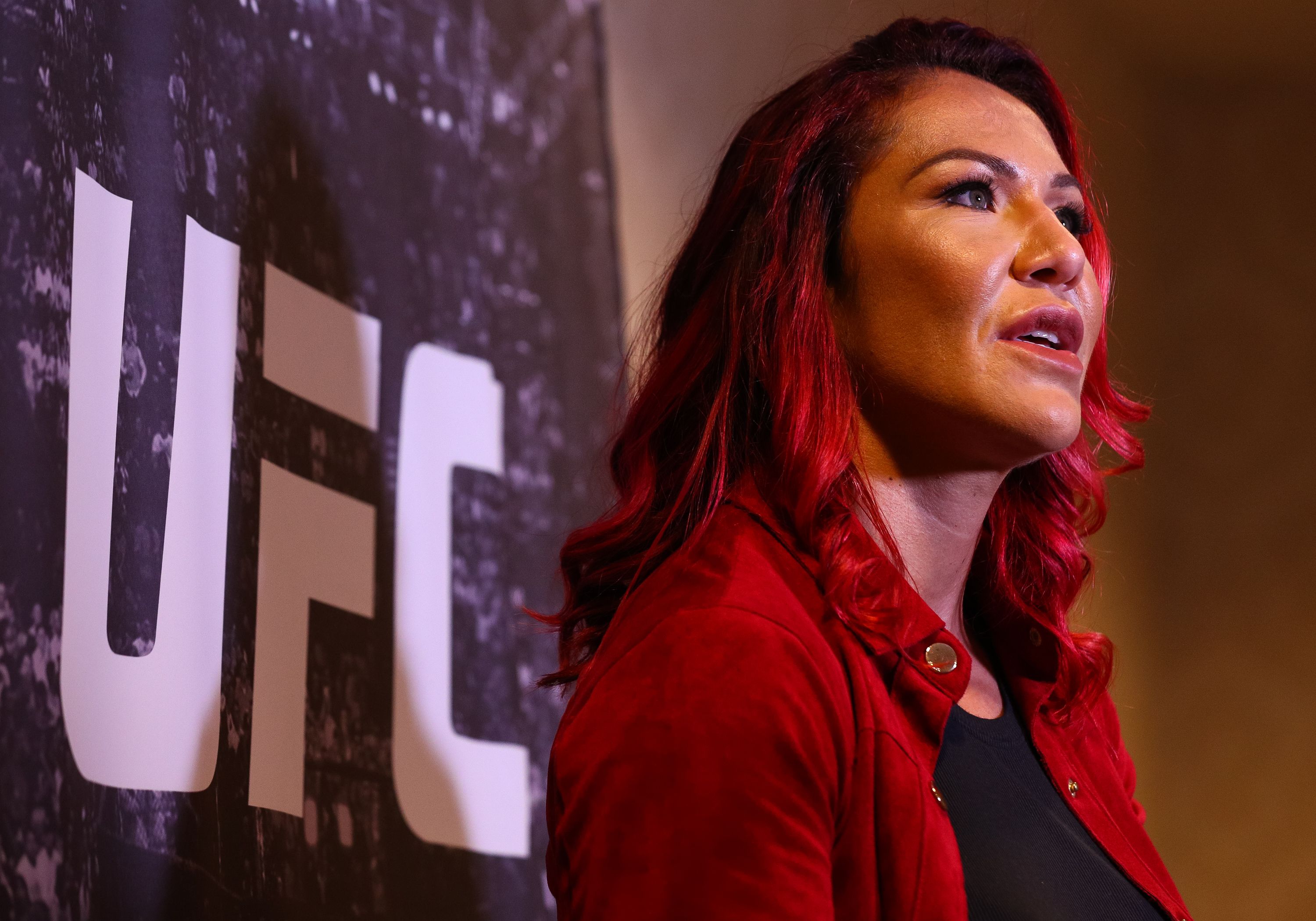 UFC Featherweight Champion Cris Cyborg attends a press conference