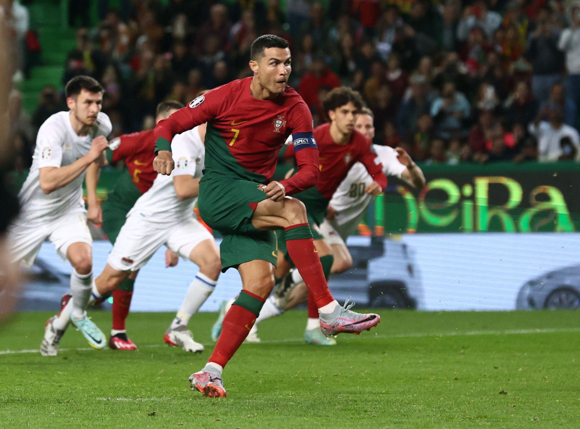 Cristiano Ronaldo scores in Portugal vs Liechtenstein.