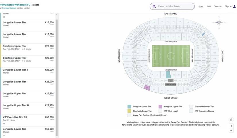 Arsenal vs Wolves tickets: Seats for final match of the season being ...