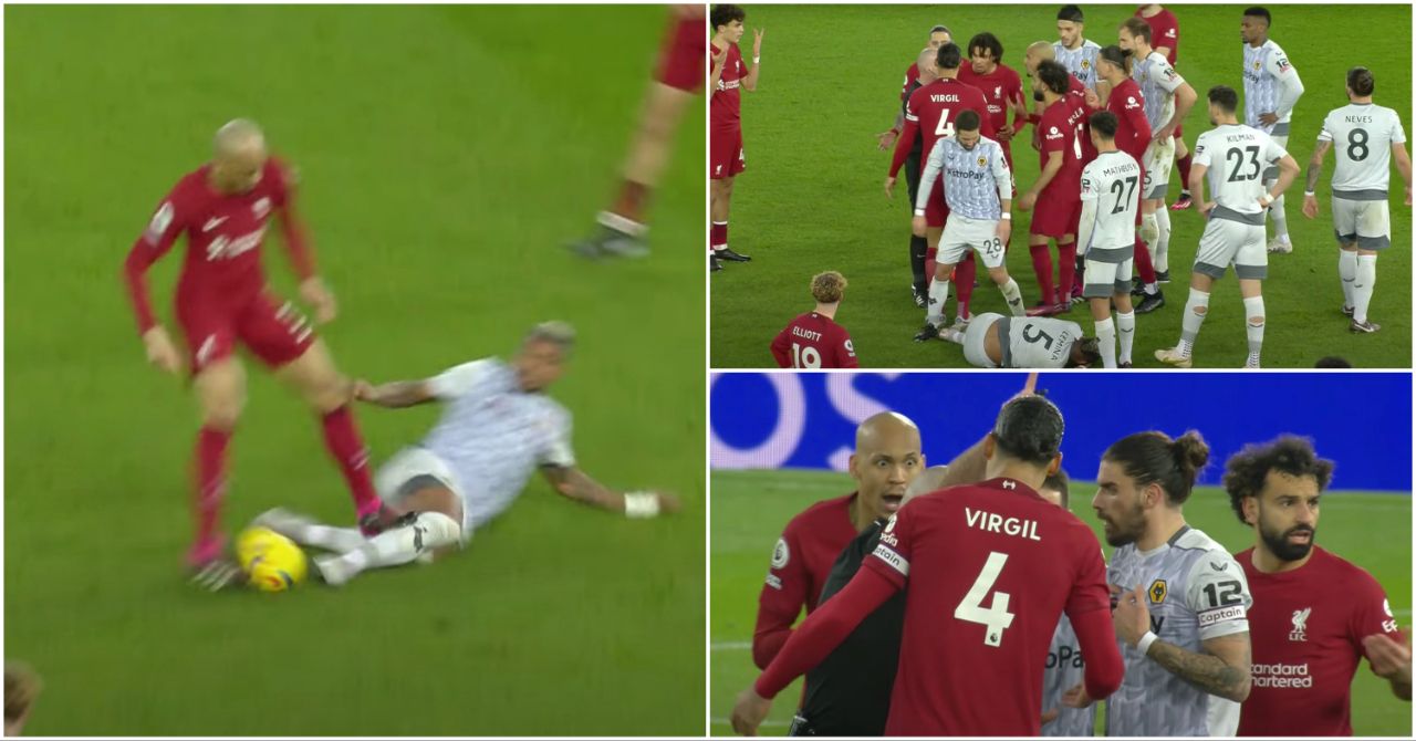 Fabinho's tackle for Liverpool vs Wolves has completely divided