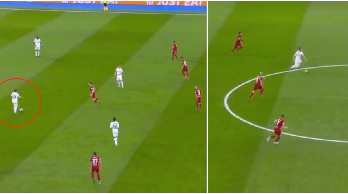 Luka Modric's pass during Real Madrid 1-0 Liverpool was just so good