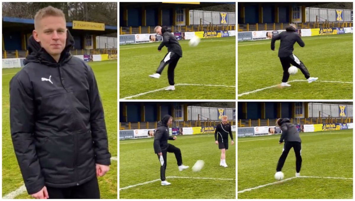 Arsenal Zinchenko showing off insane first touch in control challenge