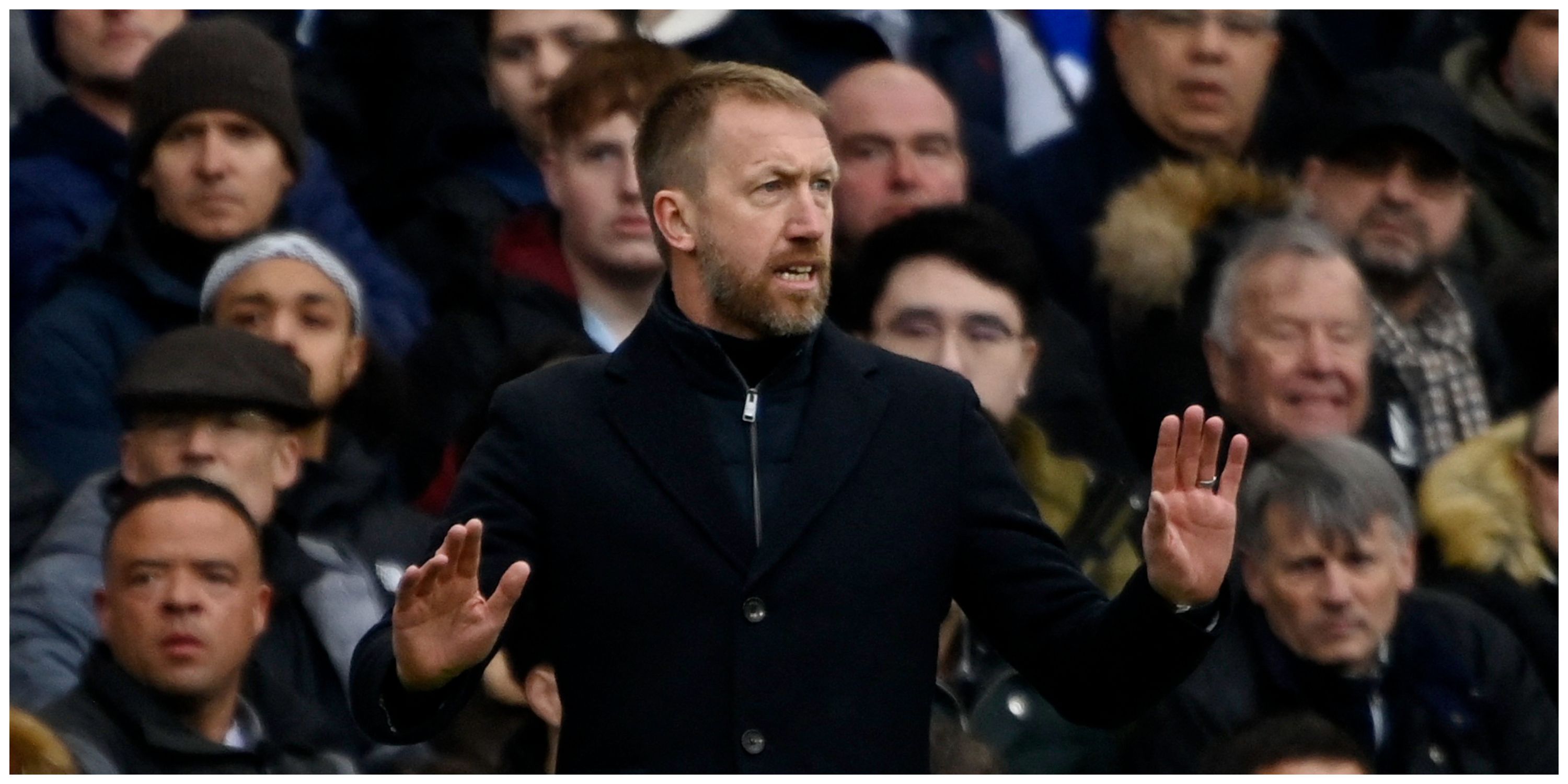 Chelsea manager Graham Potter staying calm on touchline