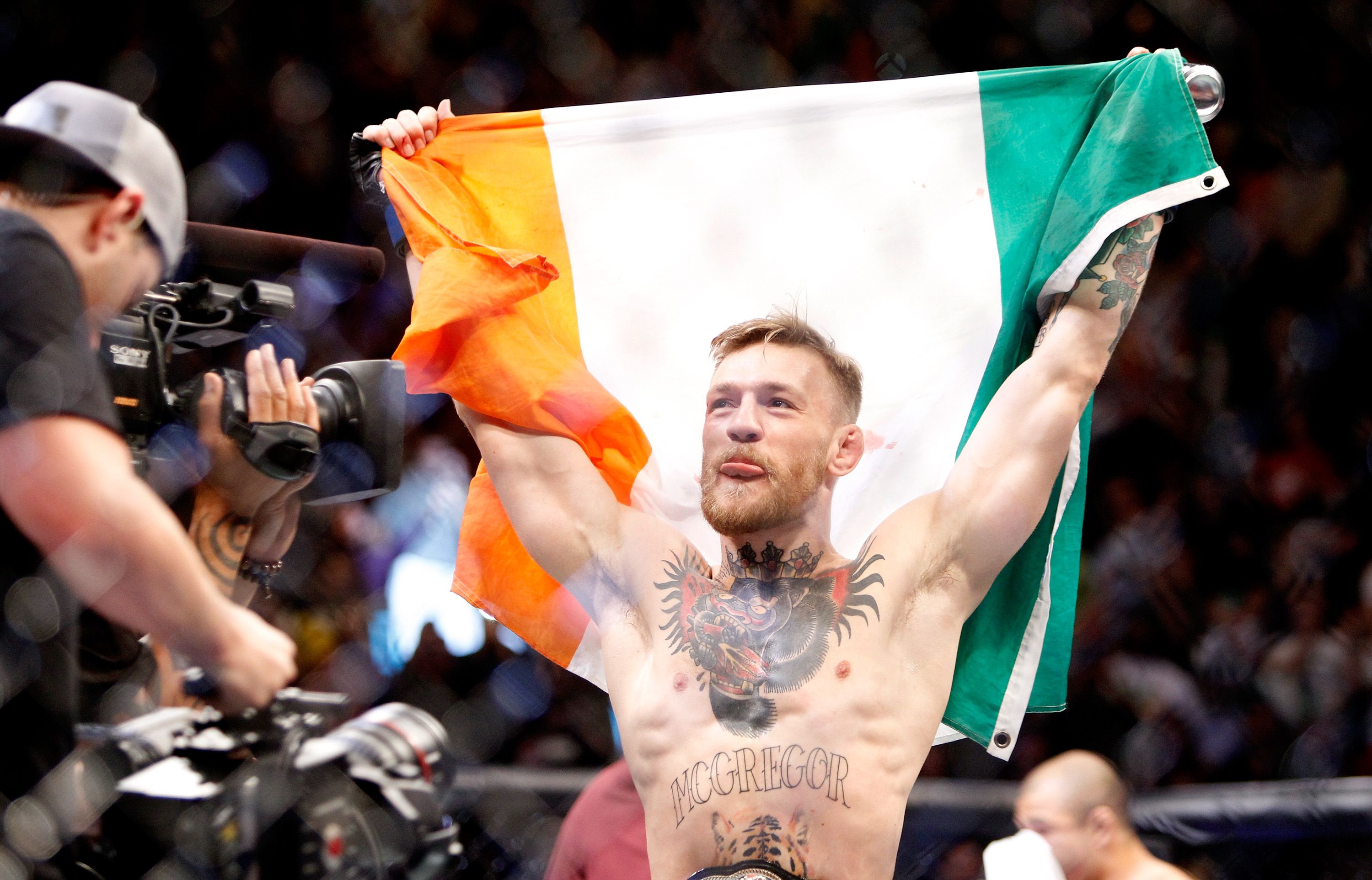Conor McGregor With Irish Flag