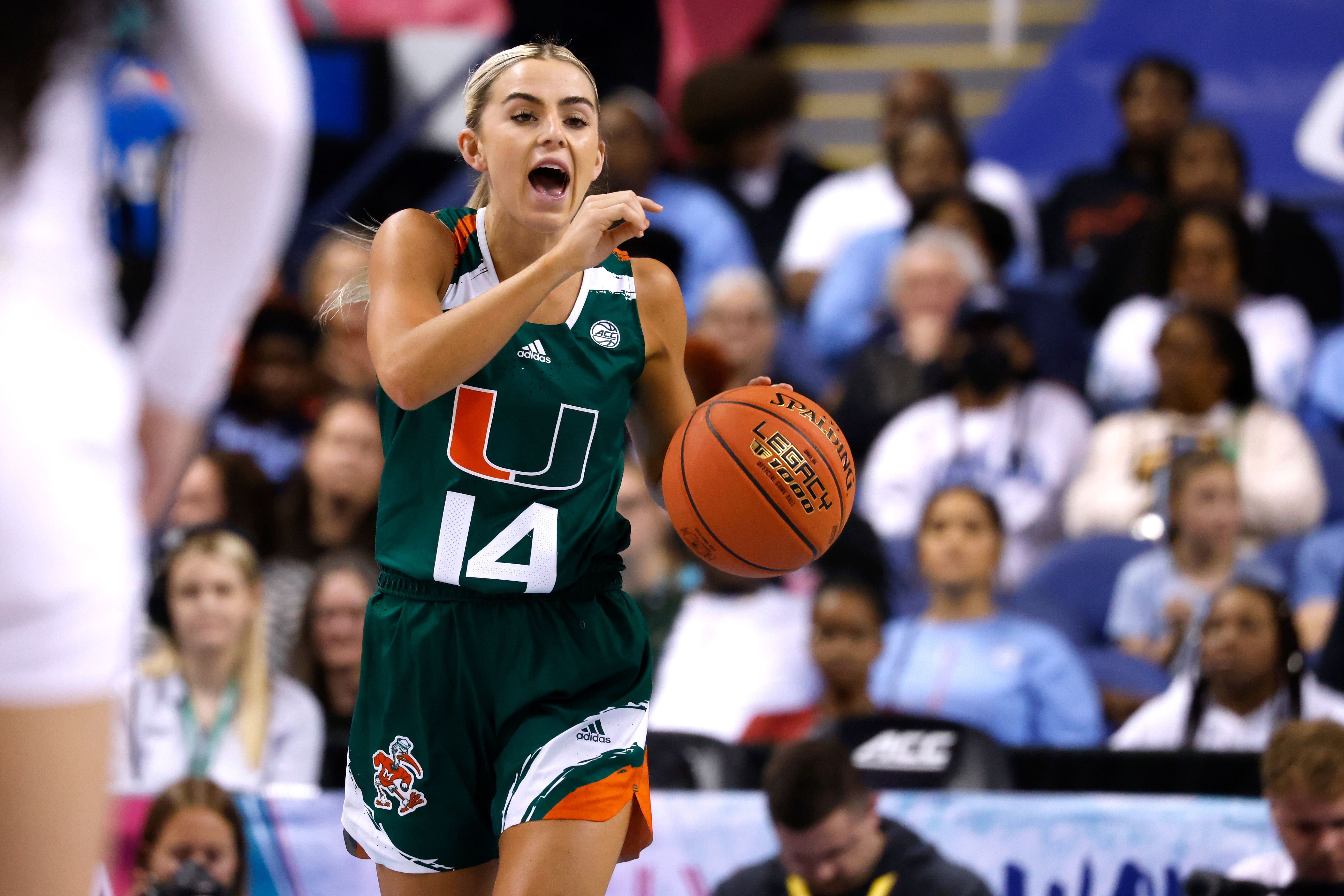 Haley Cavinder playing for Miami Hurricanes