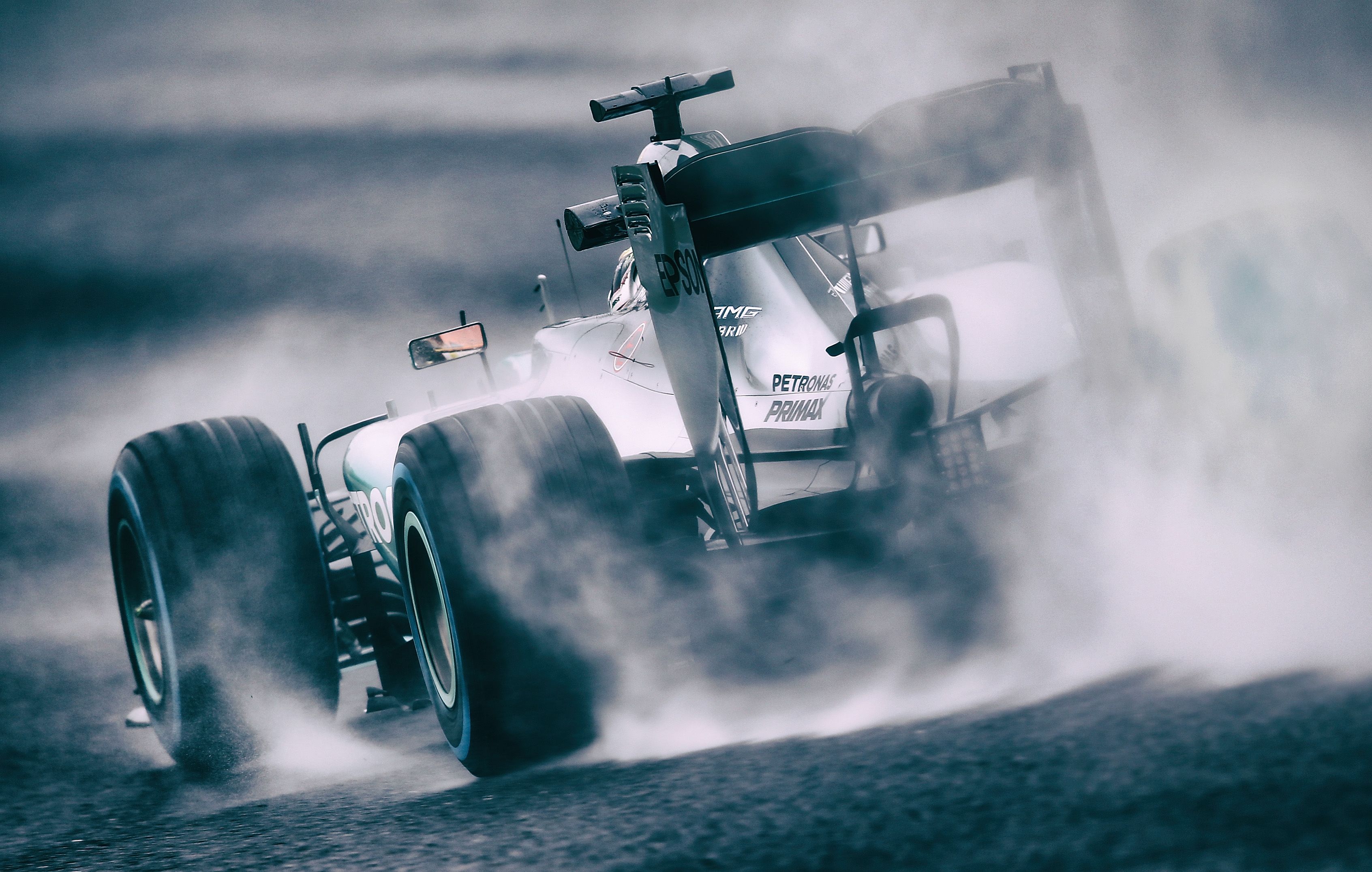 Image was created using digital filters) Lewis Hamilton of Britain and Mercedes GP drive during practice for the Formula One Japanese Grand Prix at Suzuka Circuit September 25, 2015 in Suzuka.  (Photo by Clive Mason/Getty Images)