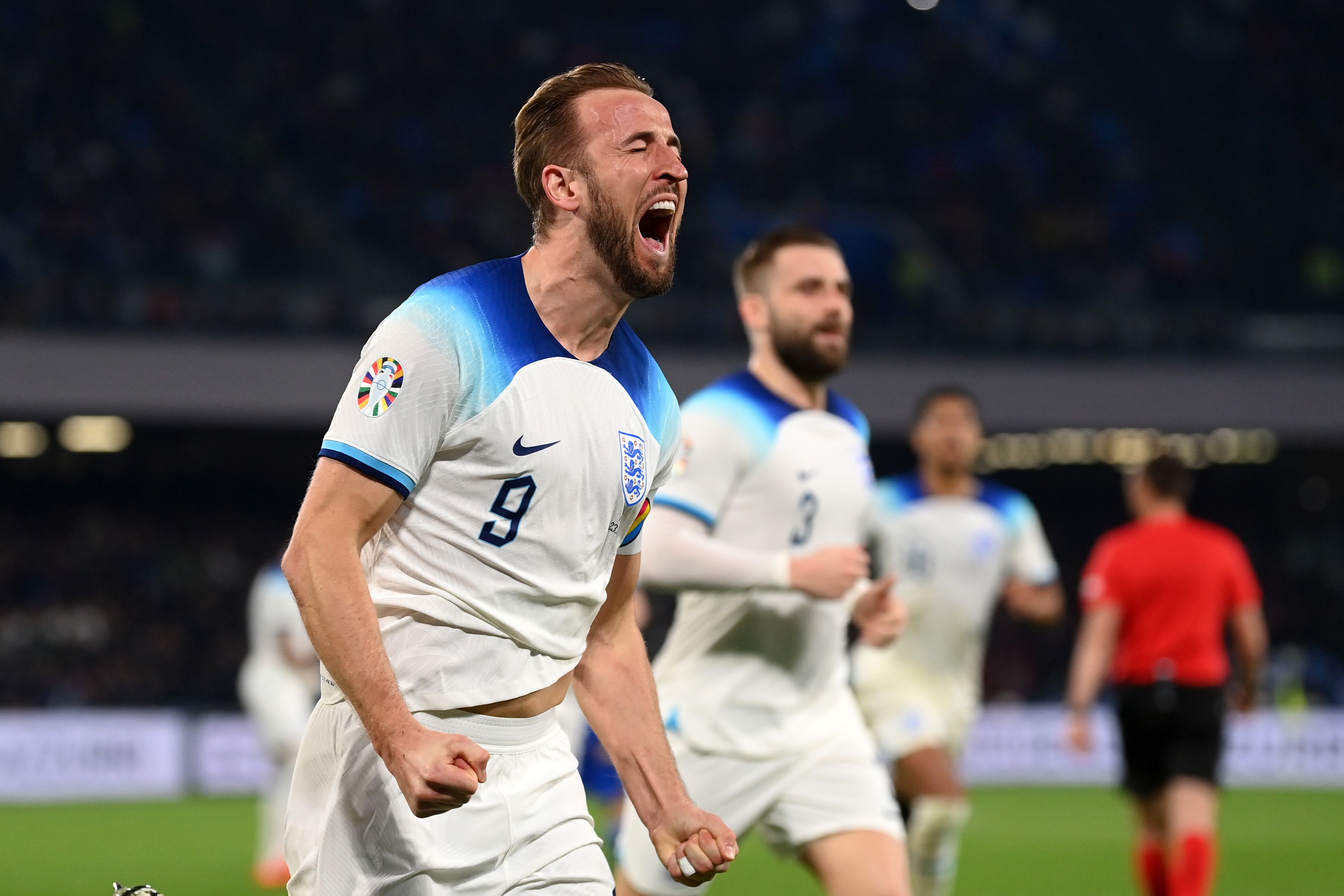 Harry Kane of England celebrates goal