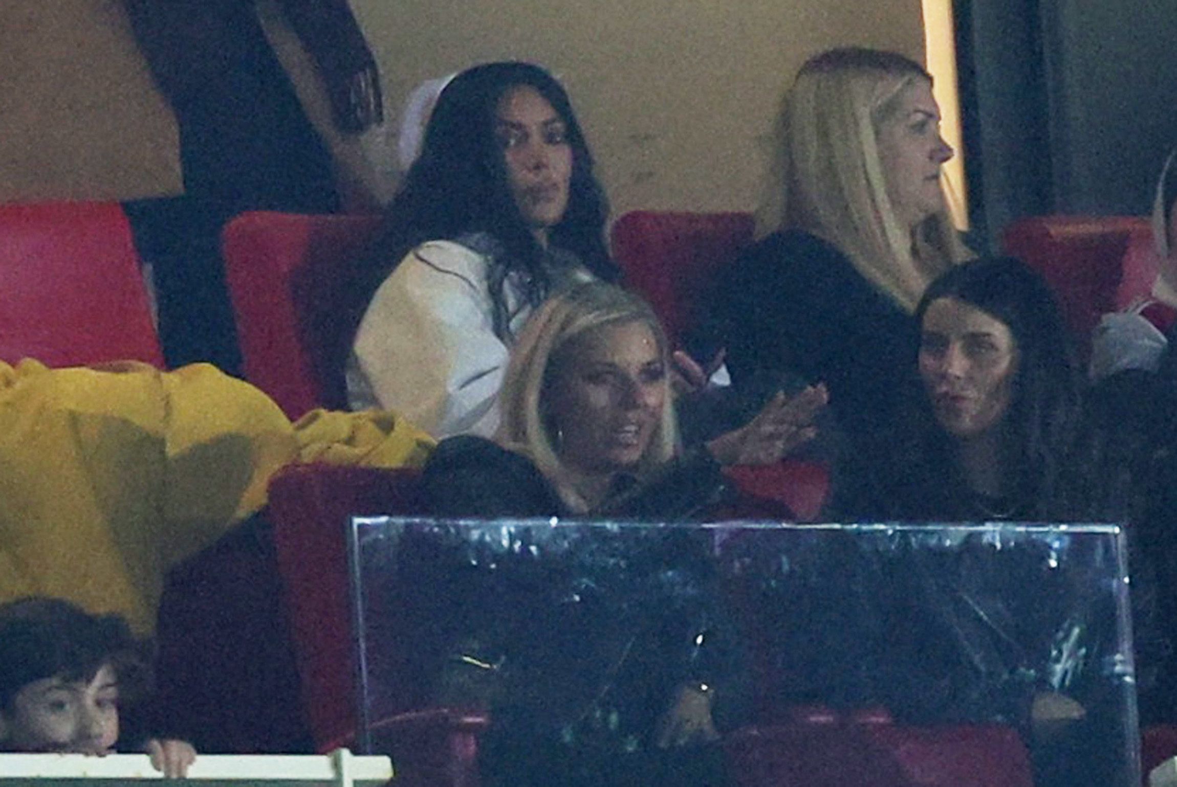 Kim Kardashian watches on at the Emirates during Arsenal vs Sporting CP