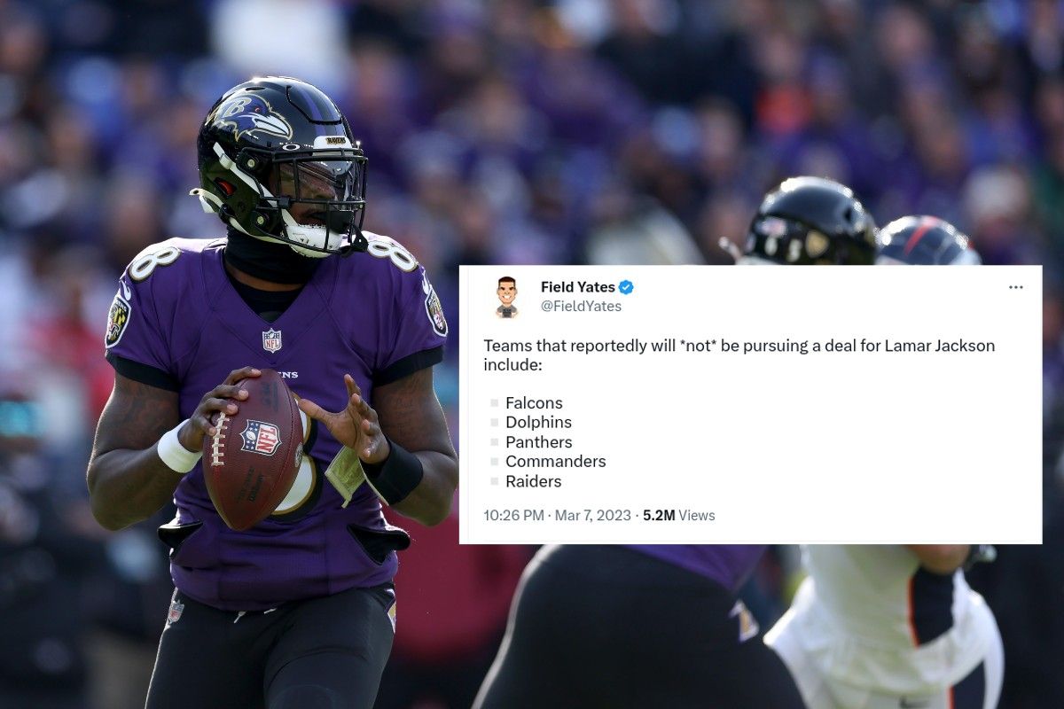 Lamar Jackson rumors: Falcons, Dolphins, Commanders reportedly won't pursue  Ravens QB after franchise tag