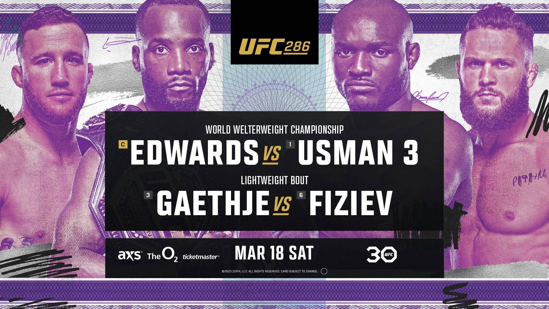 UFC 286 Main and Co Main Poster