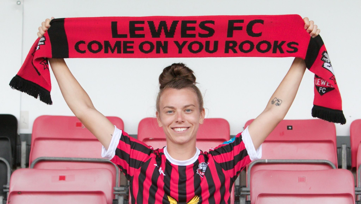 Lewes FC player Lauren Heria