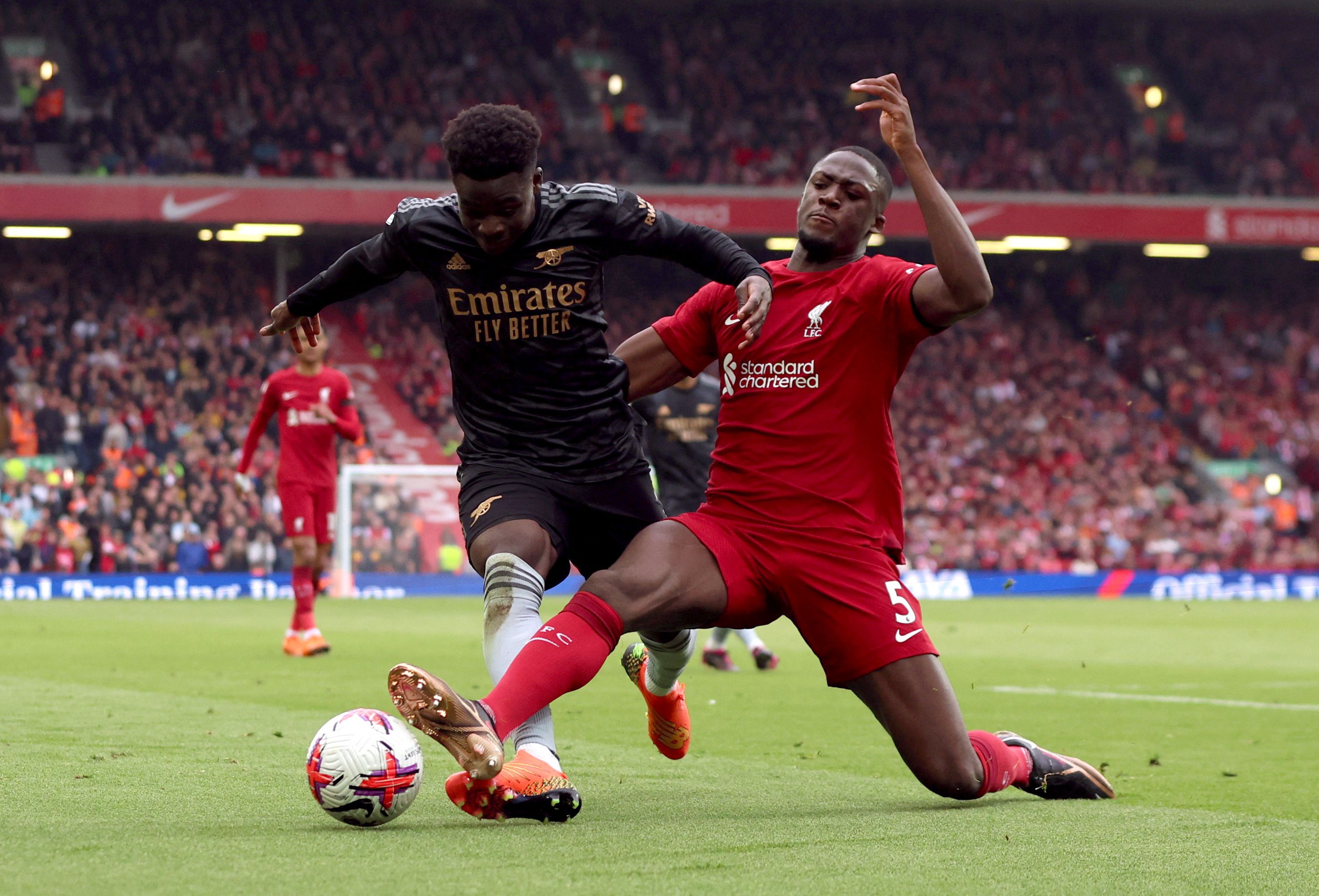 Ibrahima Konate Wiped Out Granit Xhaka With Epic Challenge In Liverpool ...