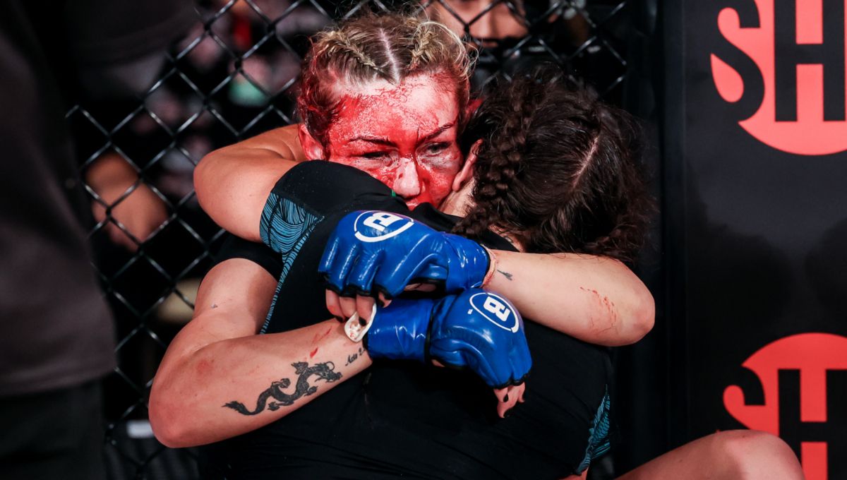 MMA star Leah McCourt left covered in blood after cut-throat move from  opponent