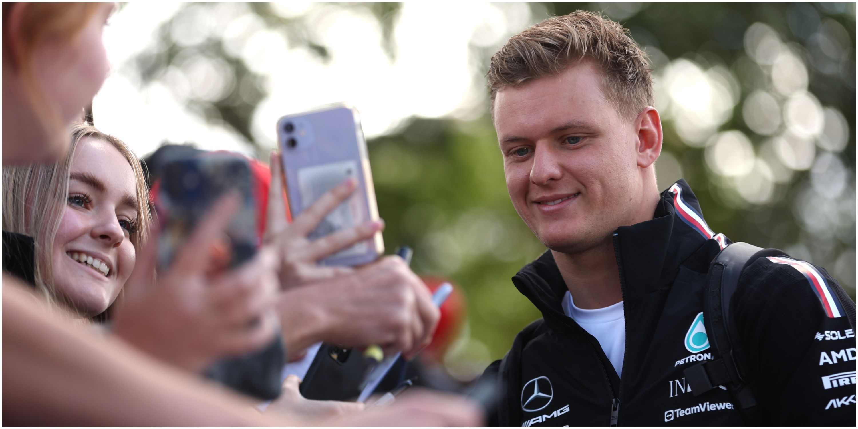 Mick Schumacher with fans at the Australian GP