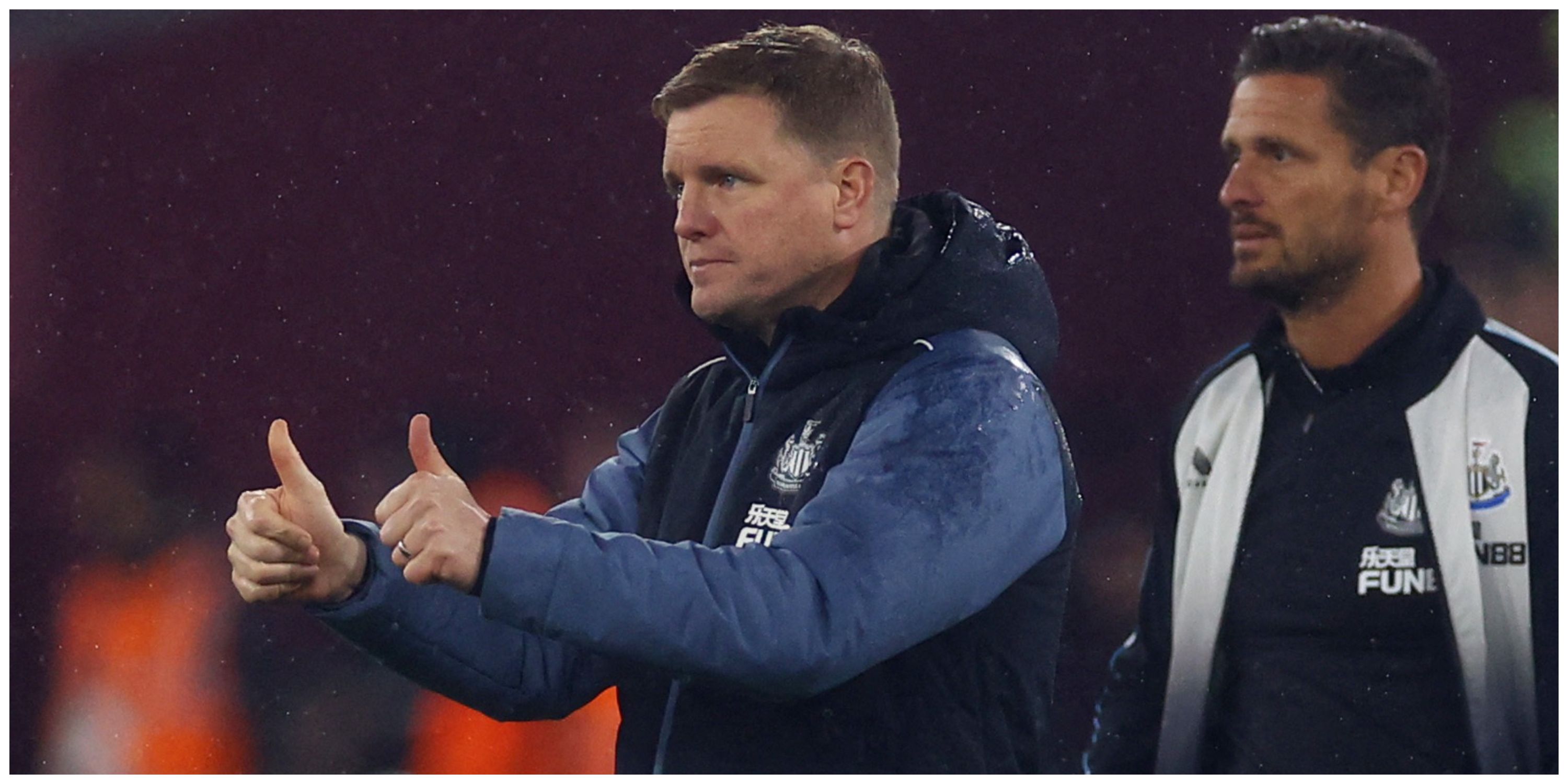 Newcastle United manager Eddie Howe giving thumbs up