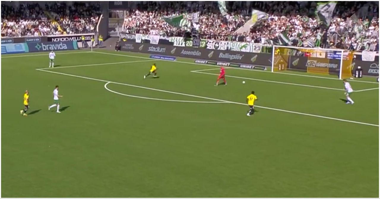 Hammarby goalkeeper Oliver Dovin had a moment to forget.