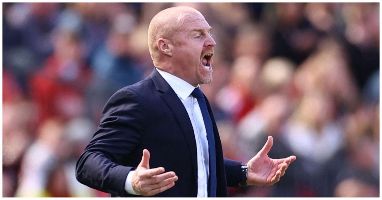Everton manager Sean Dyche shouting