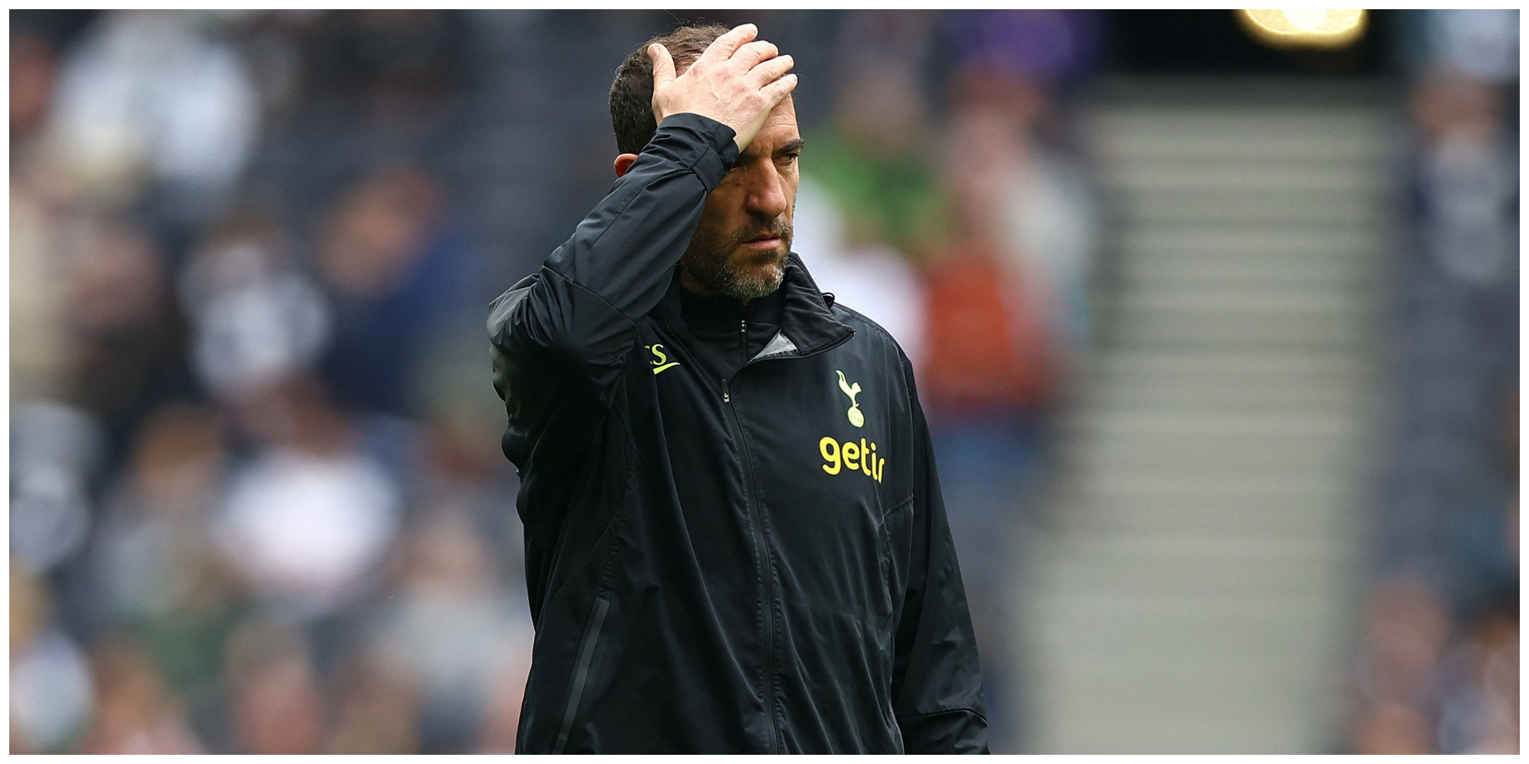 Tottenham Hotspur interim manager Cristian Stellini with hand on head