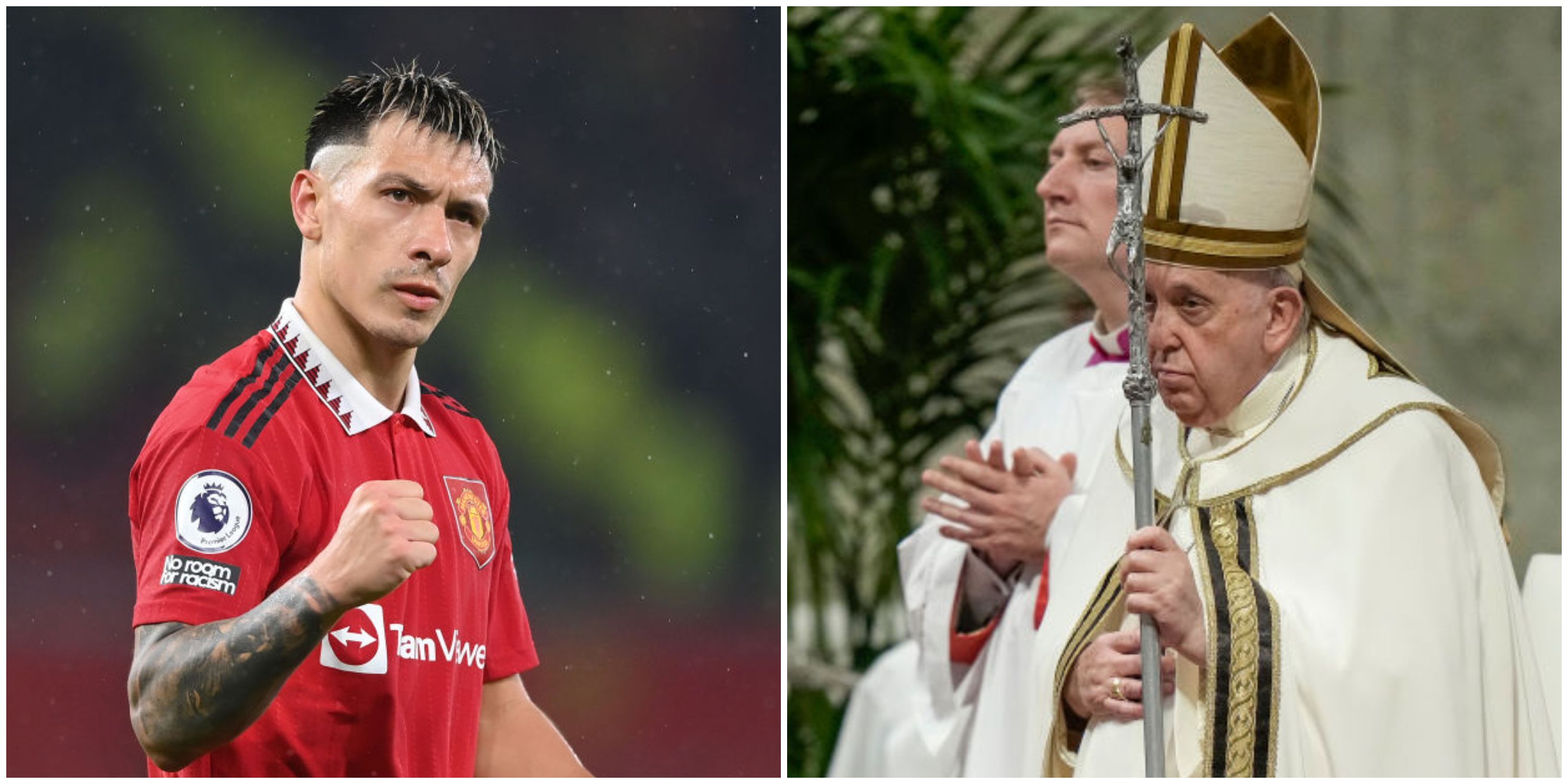 Lisandro Martinez sends message to Pope Francis as pontiff is gifted Man  Utd shirt