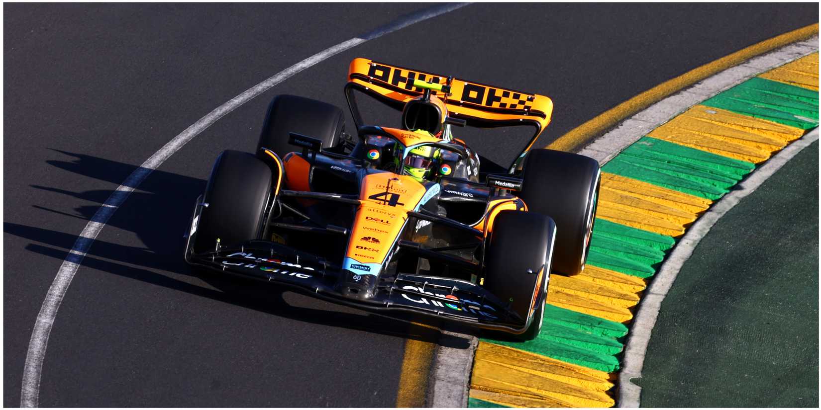 Lando Norris drives the McLaren in Australia
