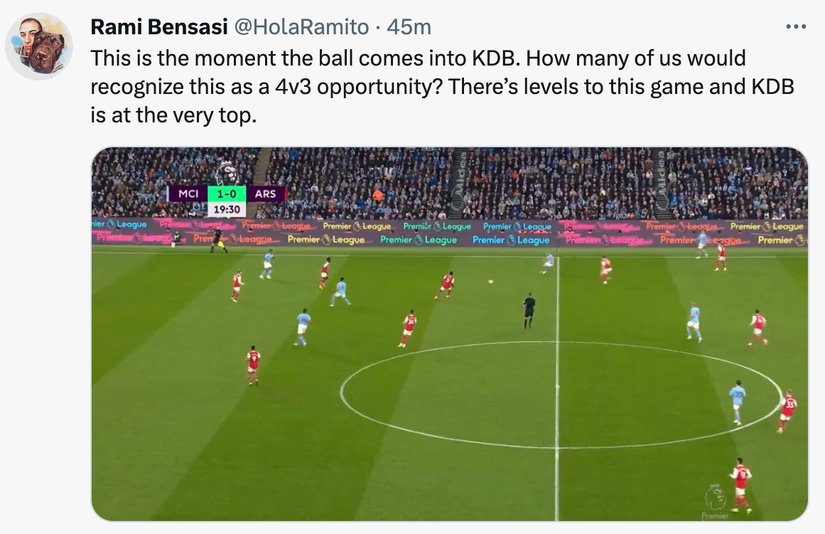 Kevin De Bruyne: Man City star's epic football IQ shown in clip v Arsenal