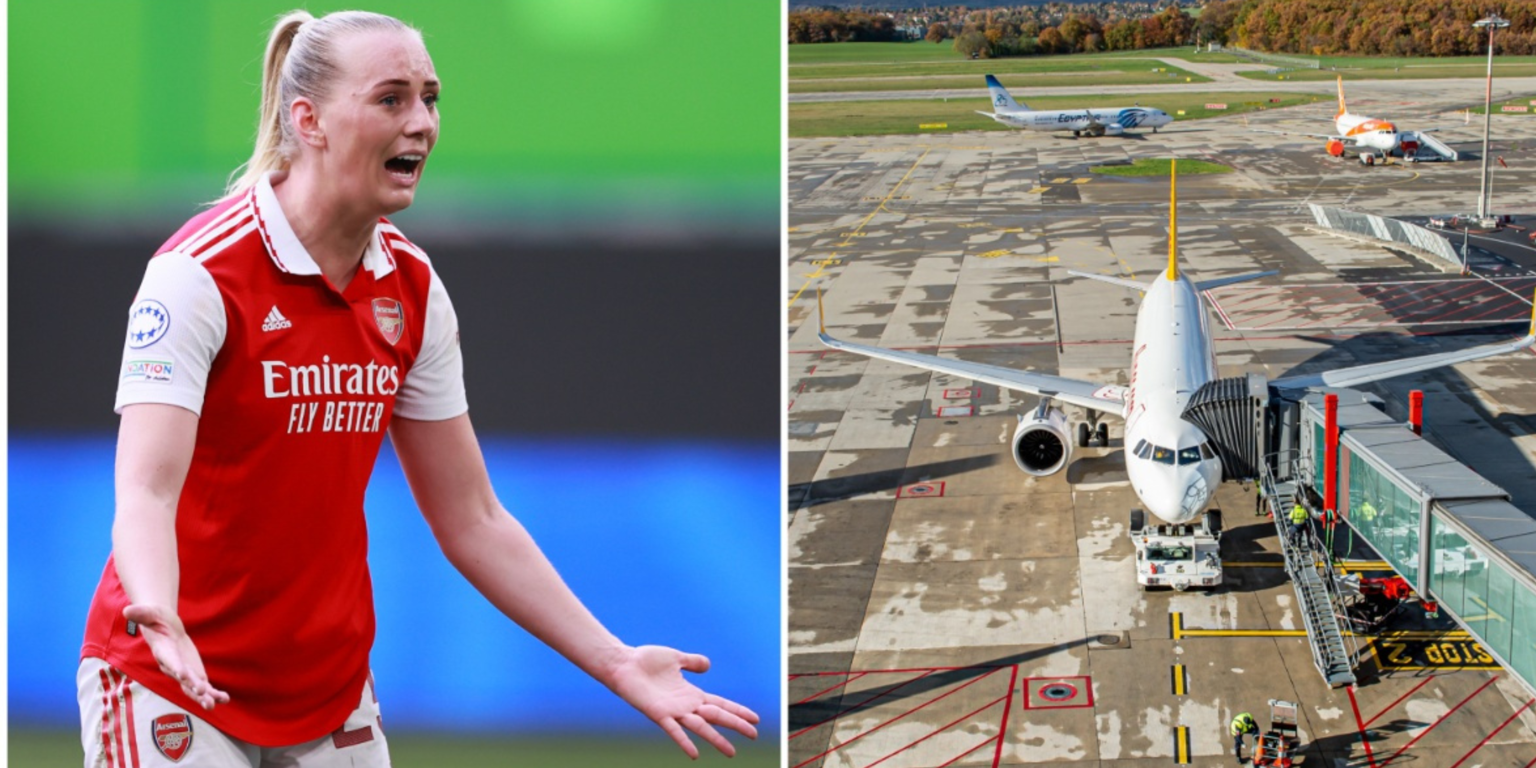 Plane Carrying Arsenal Women's Team Catches Fire On Runway Before