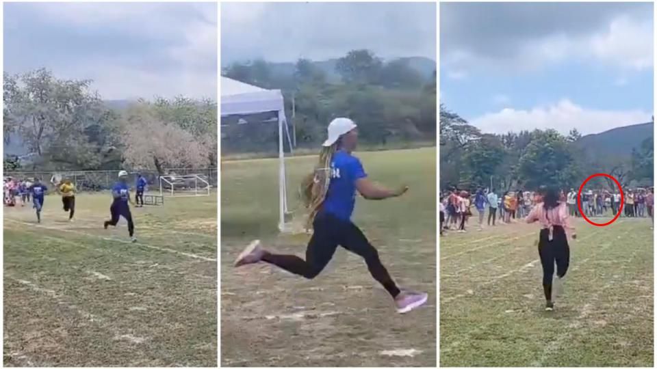 Shelly-Ann Fraser-Pryce goes viral for competing in parents' race at son's school