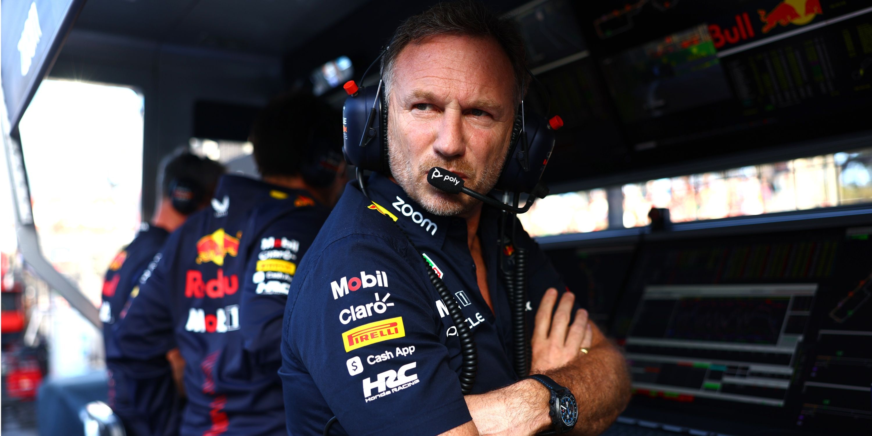 Christian Horner on the Red Bull pitwall
