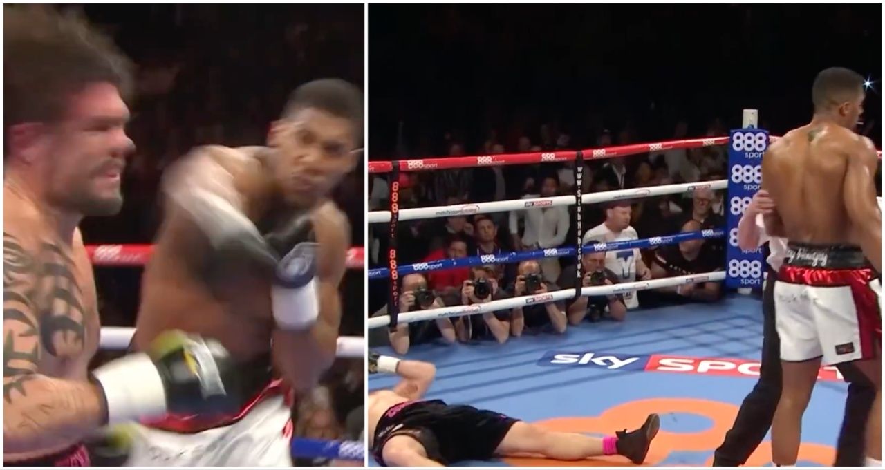 Anthony Joshua's ice-cold reaction to huge one-punch knockout