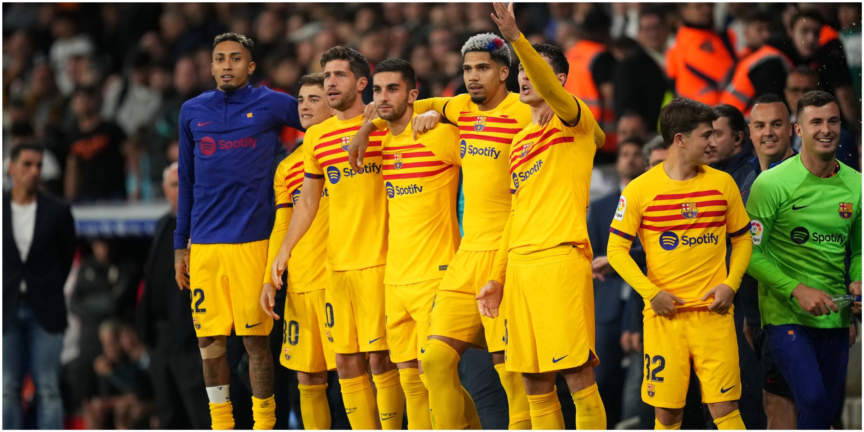 Barcelona bench v Espanyol.