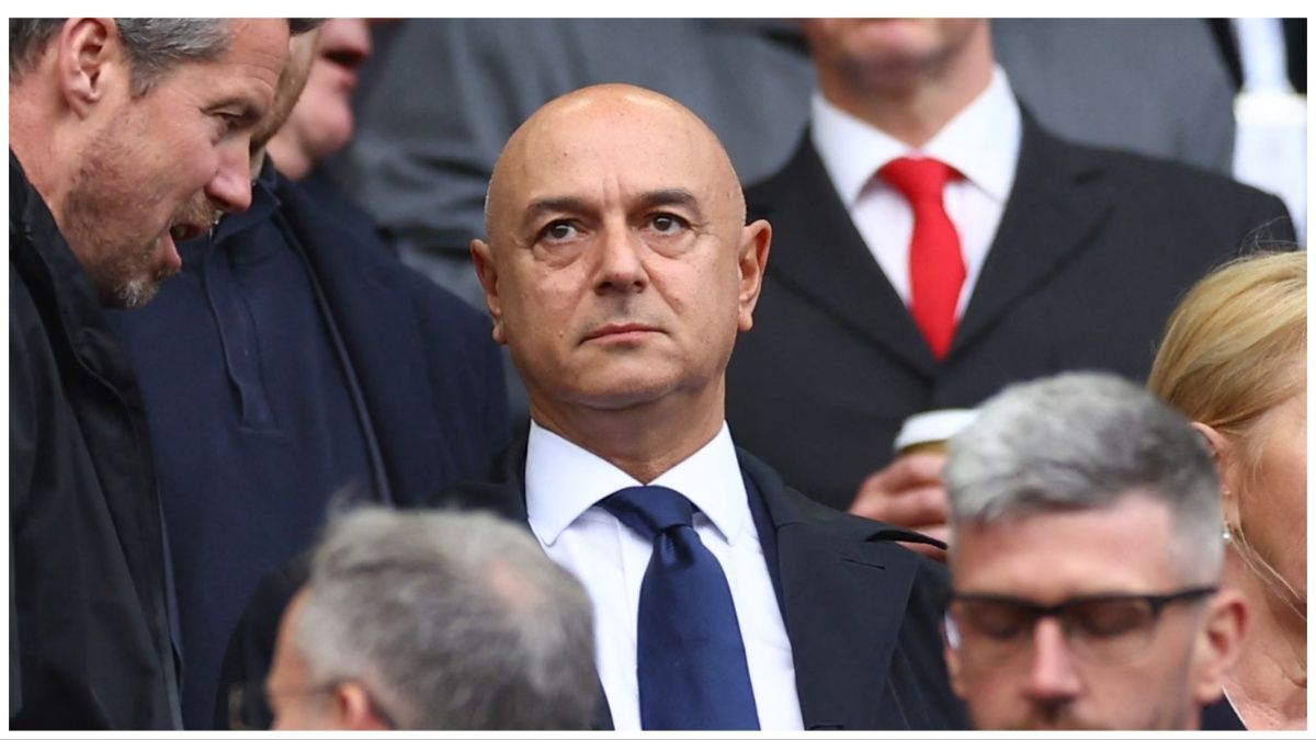 Tottenham Hotspur owner Daniel Levy watches his team from the stands with a concentrated gaze