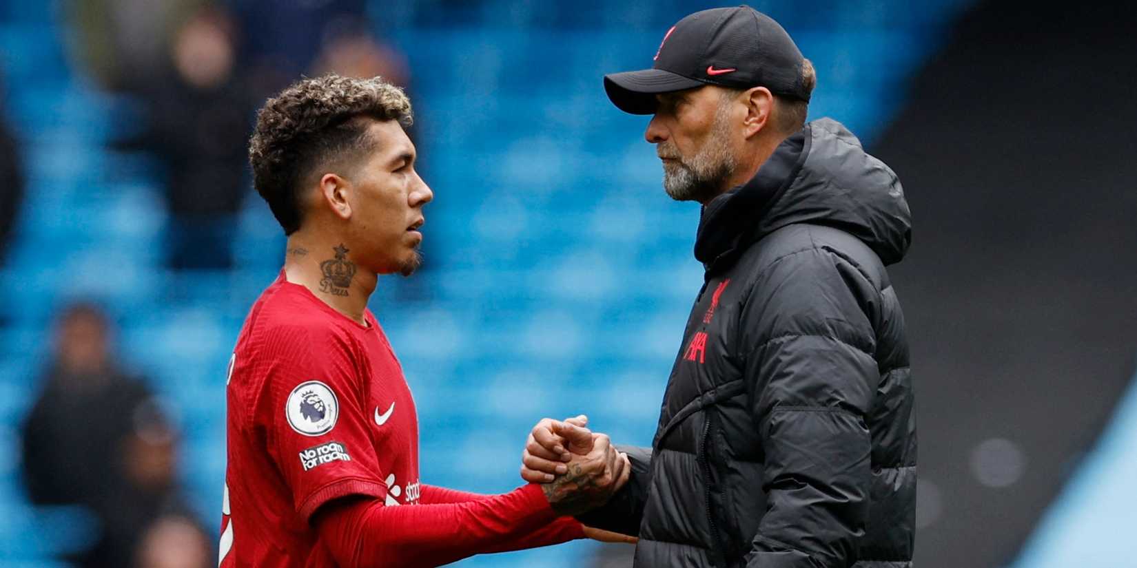 Roberto Firmino and Jurgen Klopp