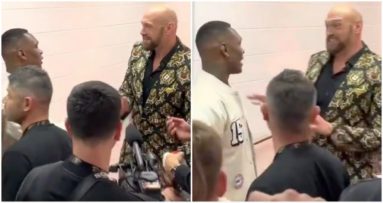 Tyson Fury's backstage chat with Israel Adensaya looks interesting after UFC beef