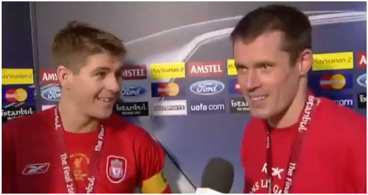 Steven Gerrard & Jamie Carragher's post-match interview after 2005 UCL final