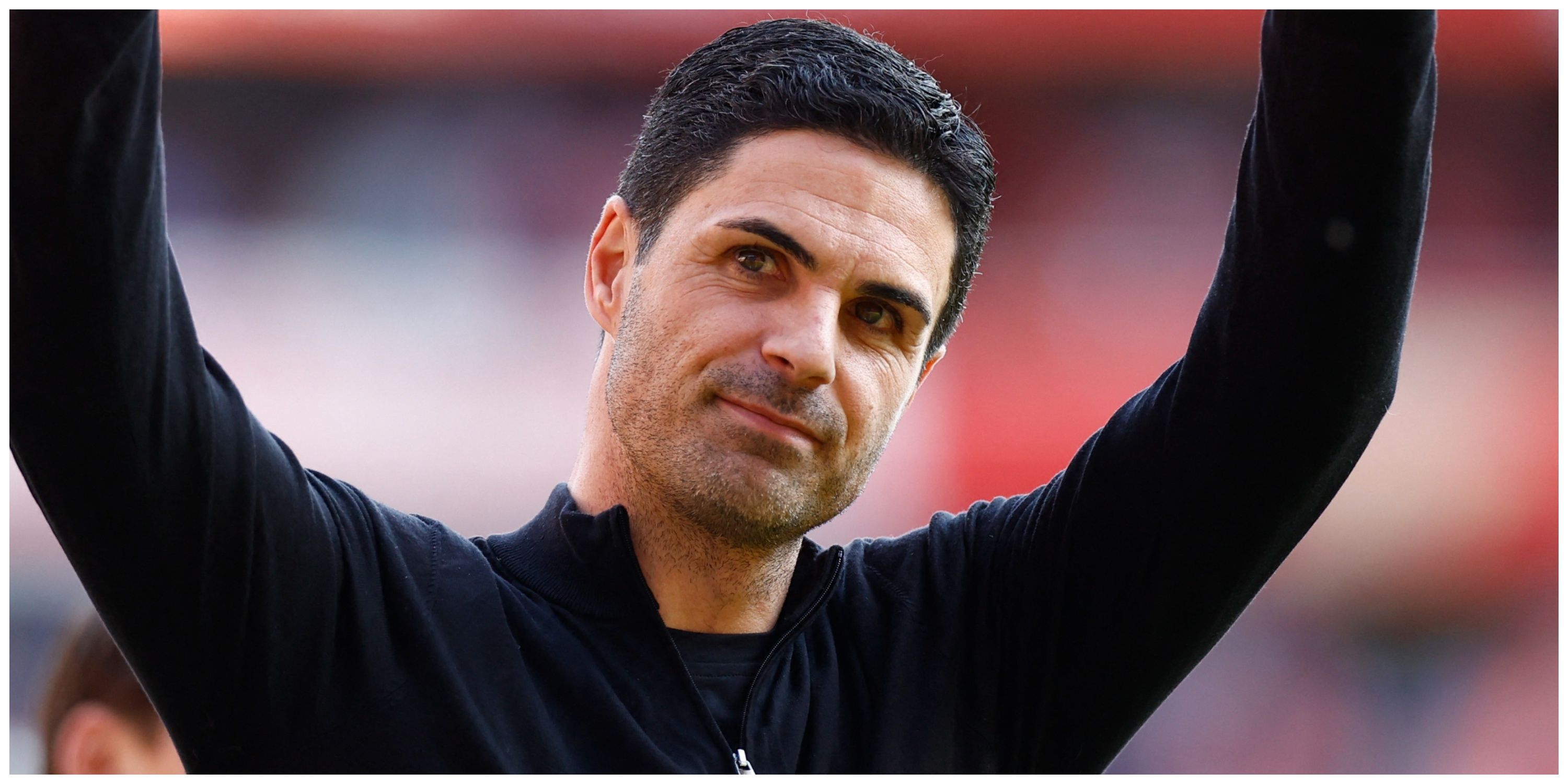 Arsenal manager Mikel Arteta looking happy