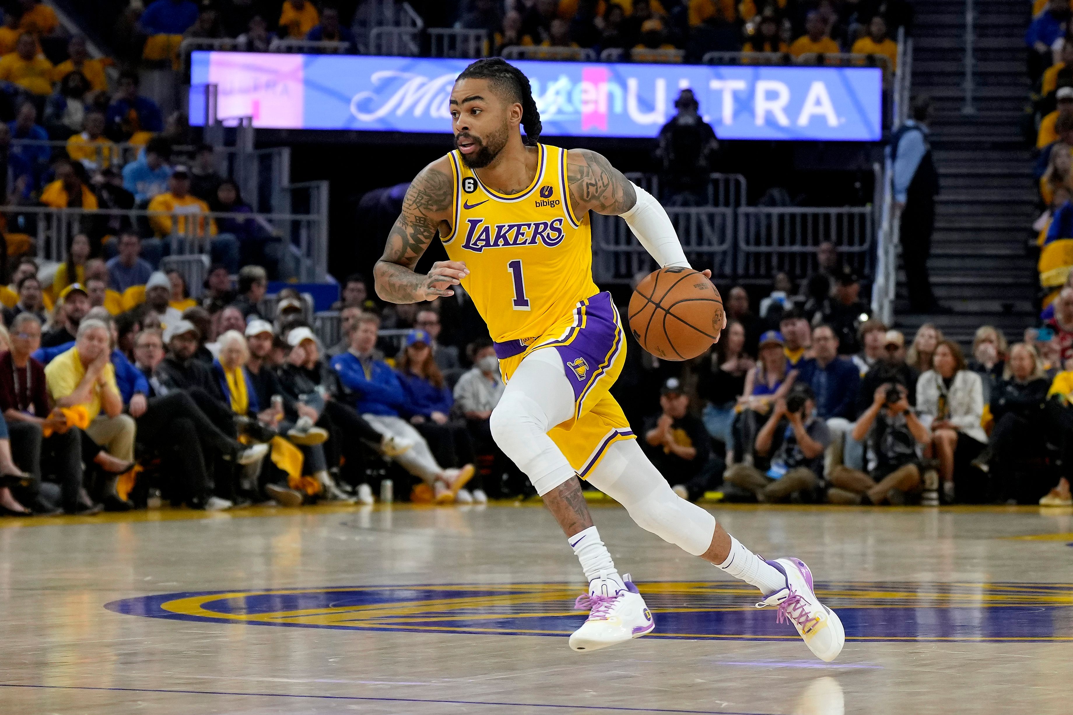 D'Angelo Russell in action for the L.A. Lakers