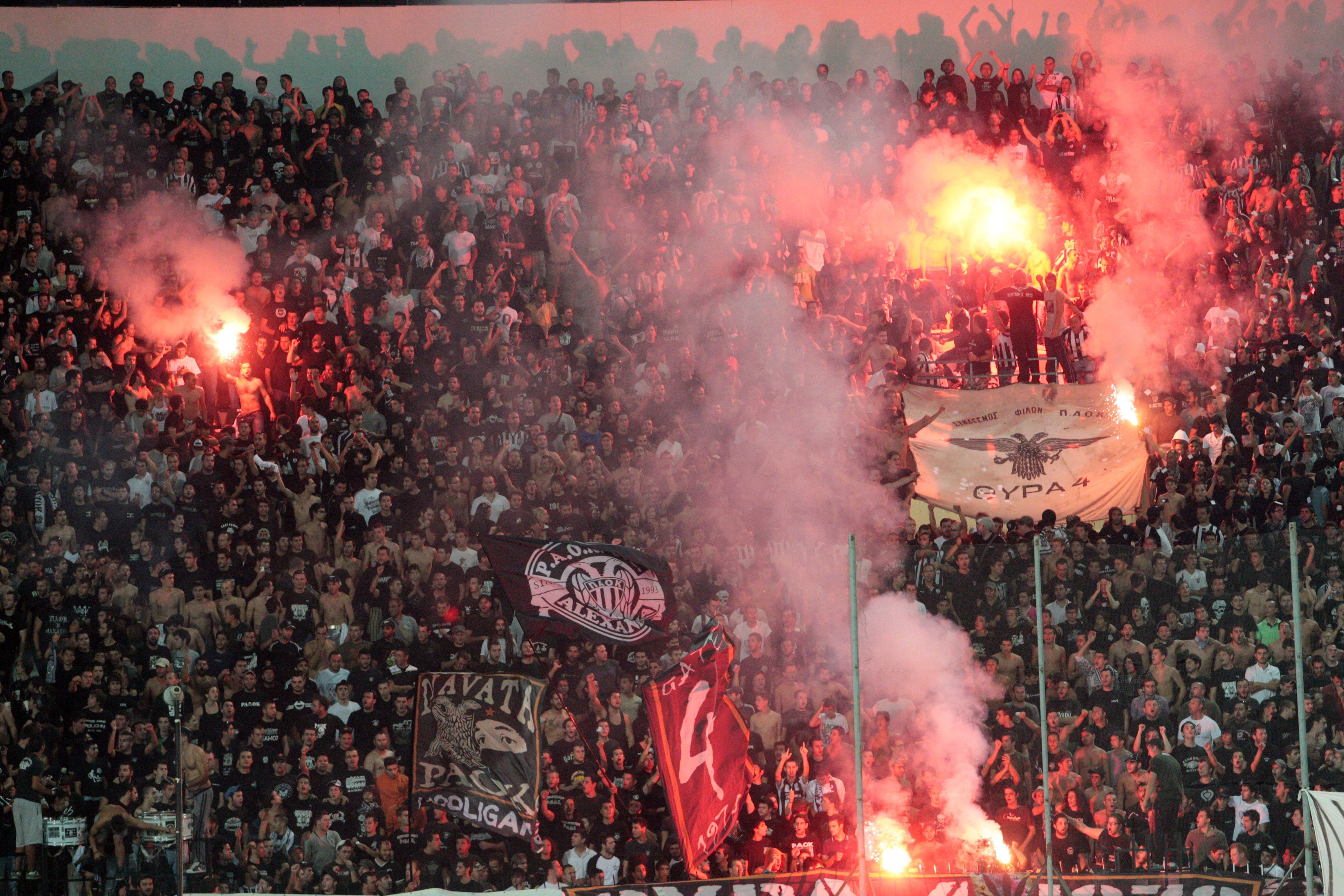 PAOK FC fans at the Toumba Stadium in 2011.