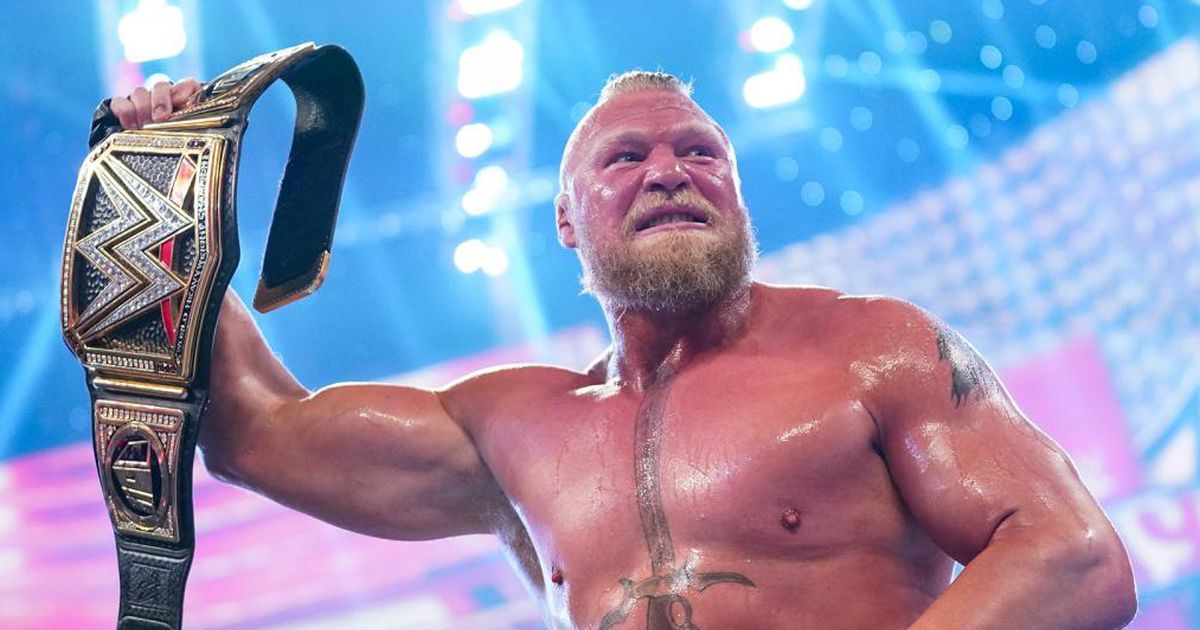 Brock Lesnar wins the WWE Championship