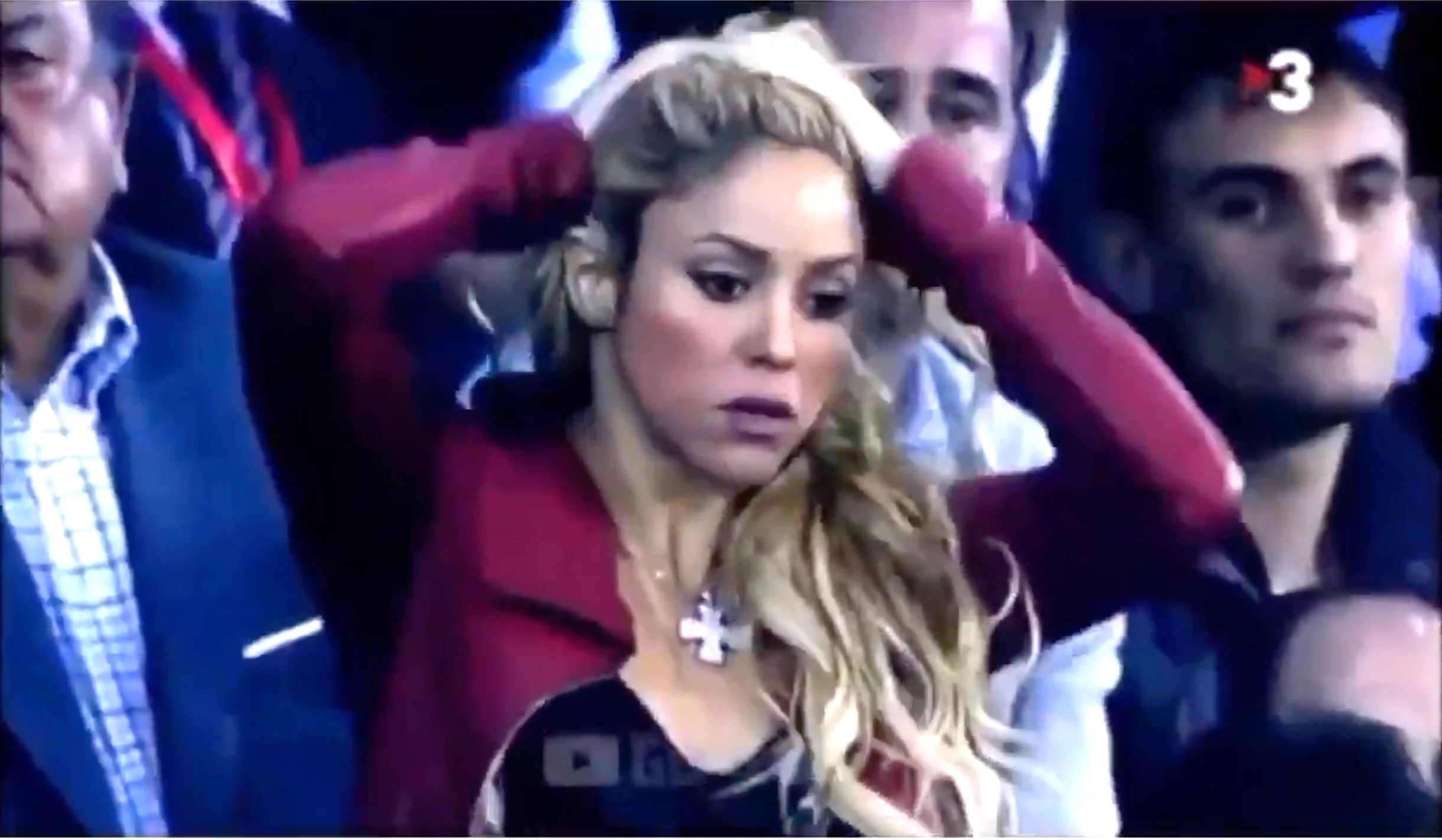 Shakira reacts after being silenced by Cristiano Ronaldo
