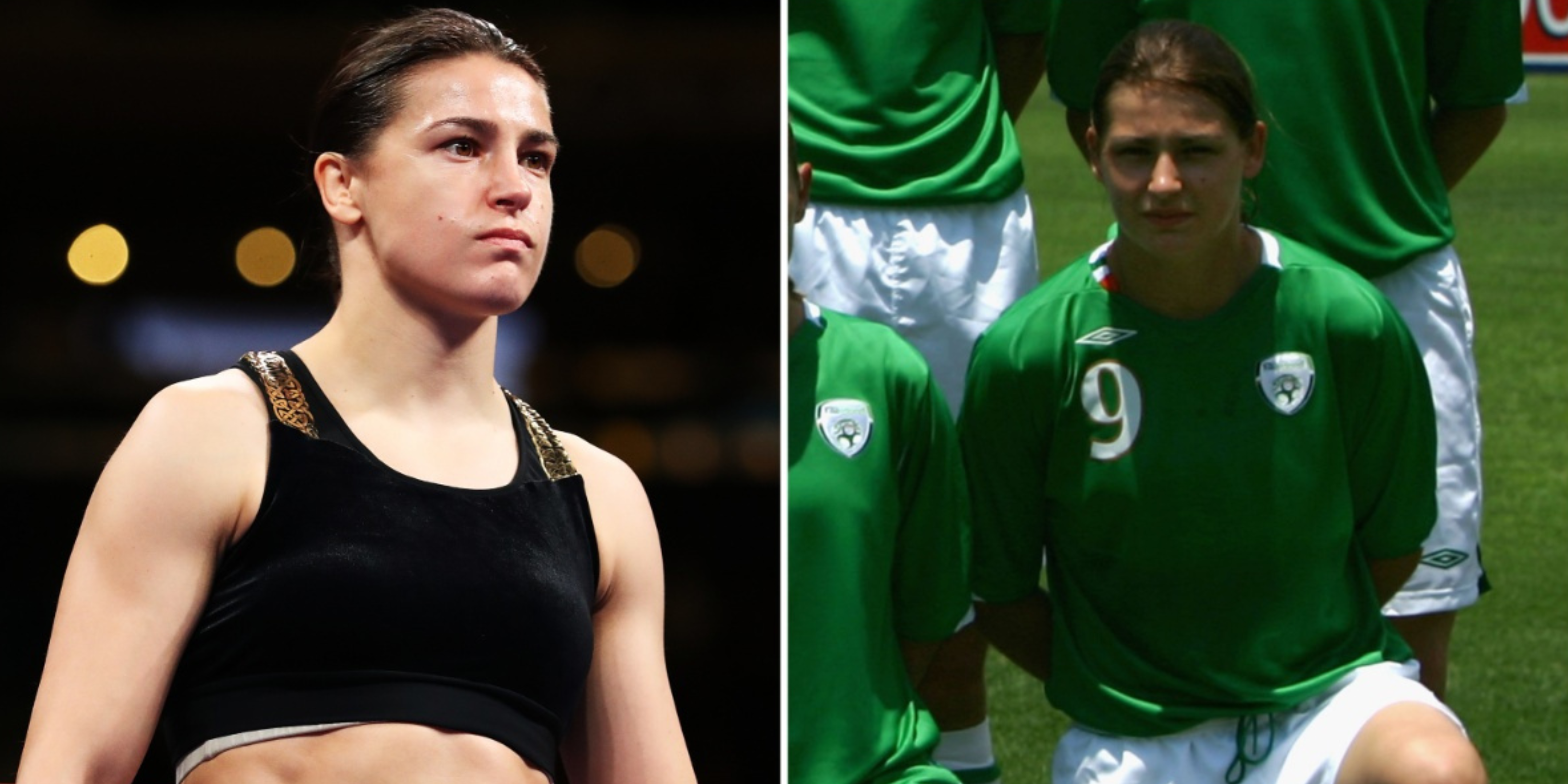 Katie Taylor as a boxer and football player