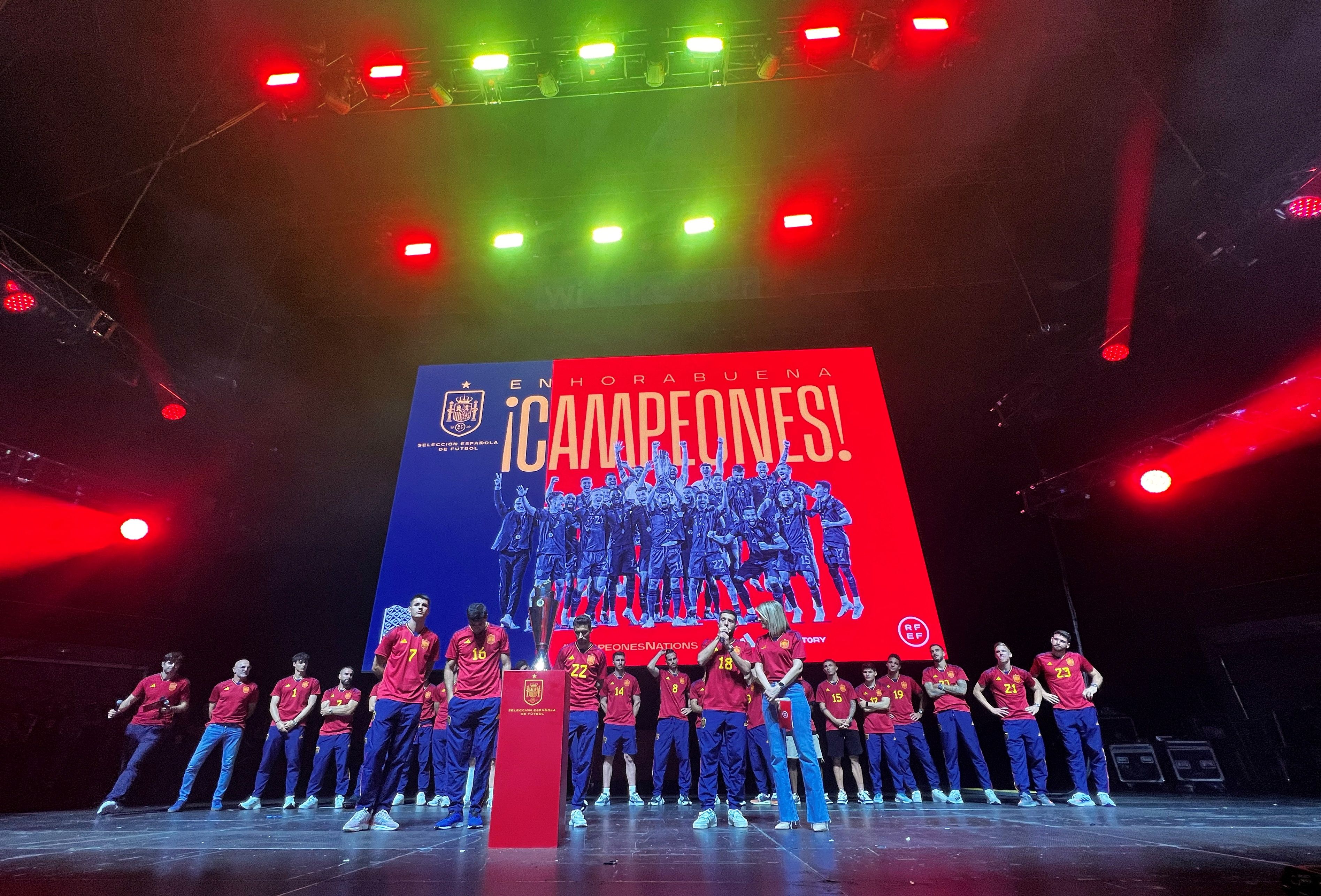Barcelona's Gavi receives harsh chants during Spain's Nations League celebrations
